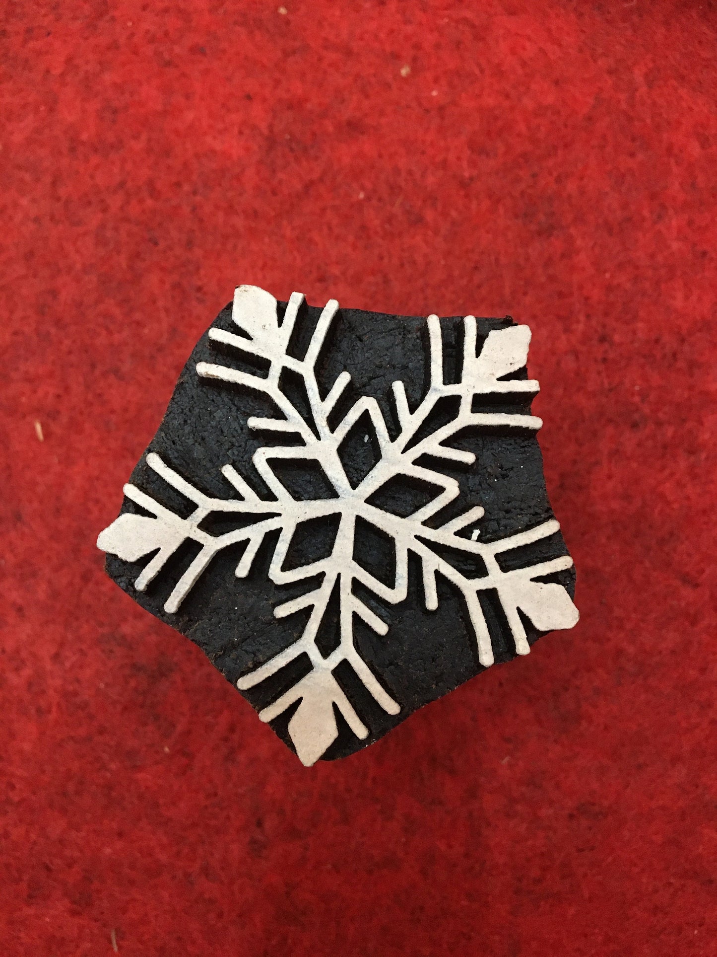 2nd set 10 piece different Designs SET Snowflake Motif Wooden Textile Block Christmas Wood Block Stamp Hand Carved Stamp For Printing.