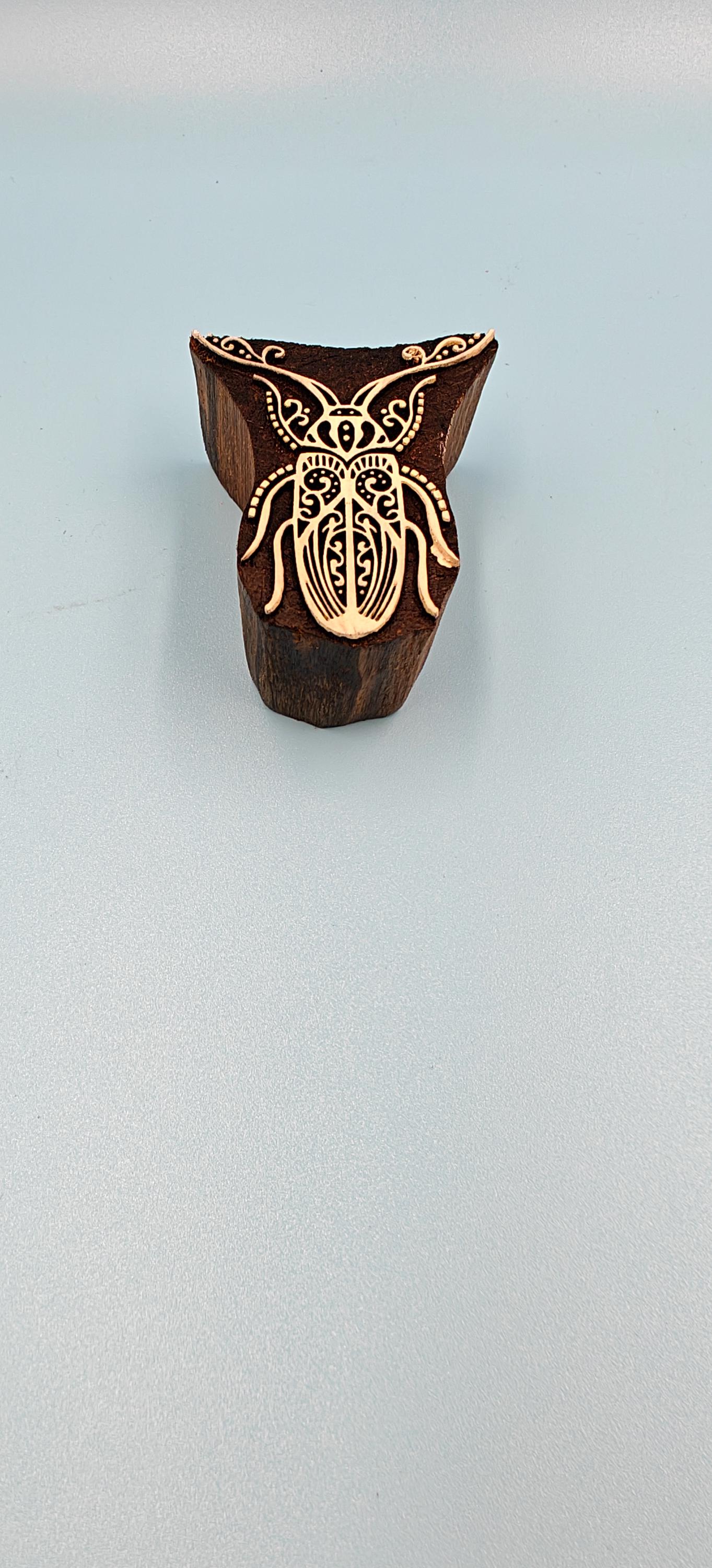 Ethereal Wings: Indian Wooden Printing Block - Detailed Dragonfly, hand carved Indian wood printing block; textile stamp; pottery stamp,
