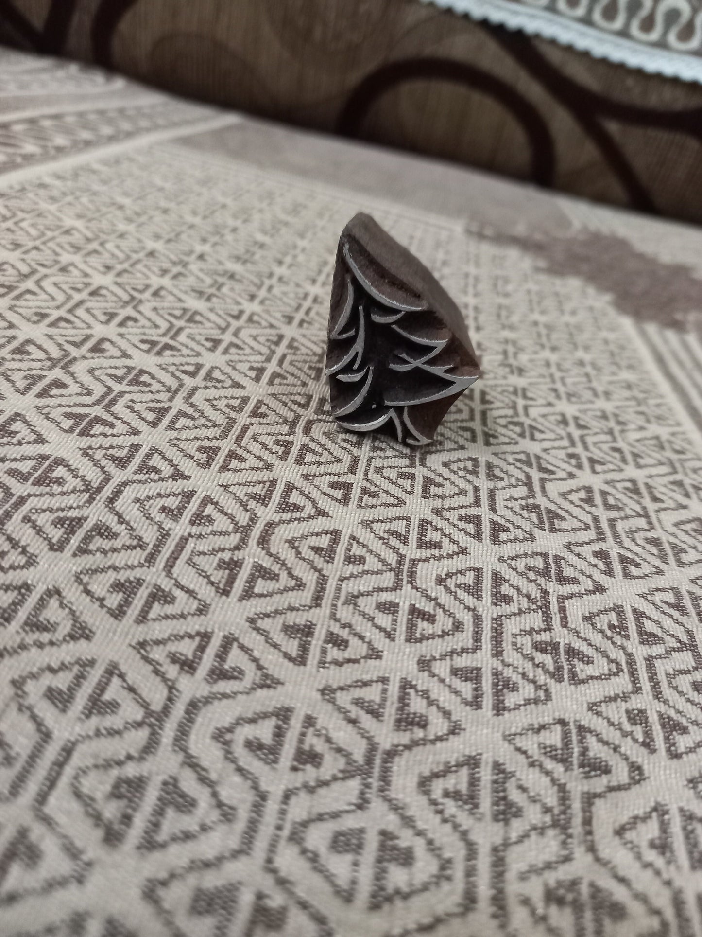 Abstract Christmas Tree ,pottery stamp ceramic mold scrapbooking tjap batik printing floral carved stamps.