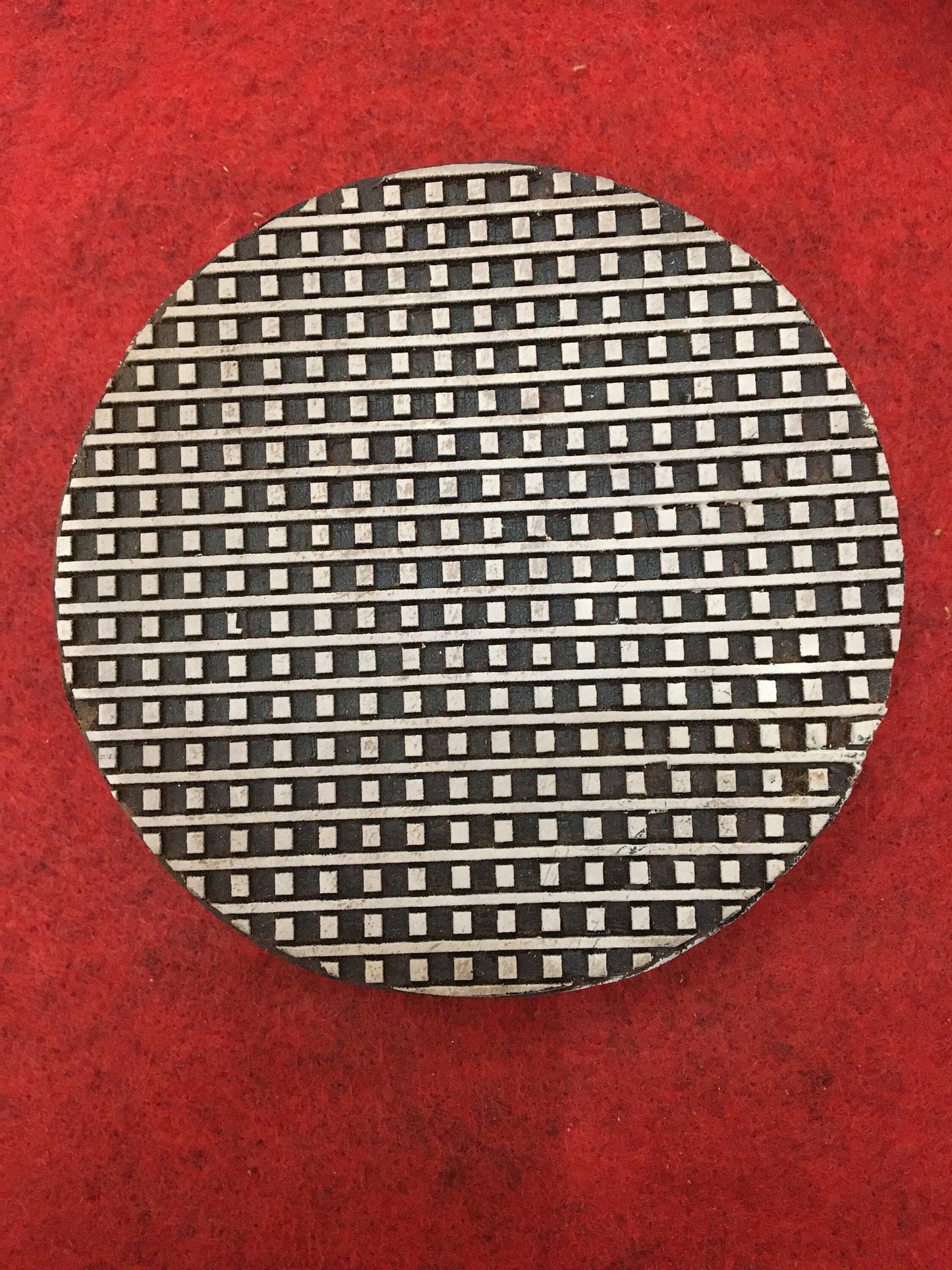 Stripes & Square Dots Mandala Wood Stamp; Pottery Stamp; Wood Printing Block; Indian Stamp; Soap Stamp; Textile Print Block..
