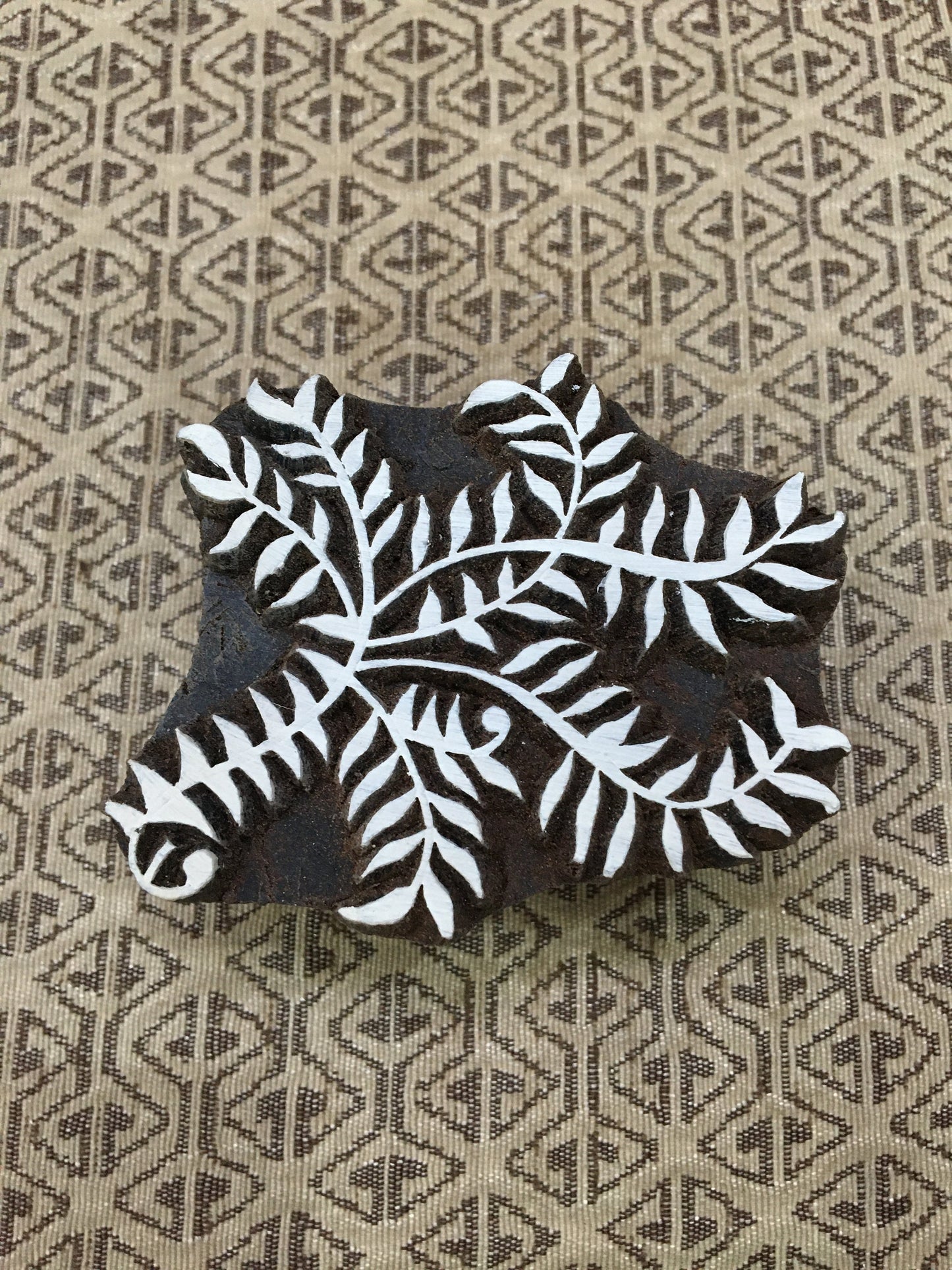 Bunch Of Leaf, hand carved Indian wood printing block; textile stamp; pottery stamp,