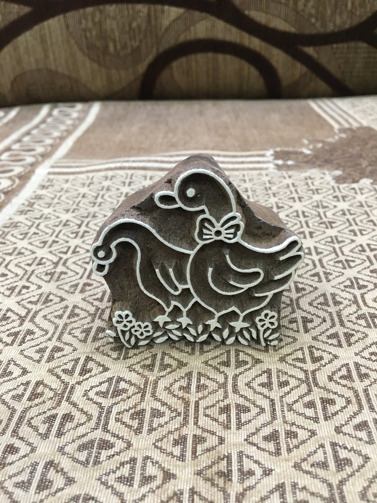 Duo of Duck, stamp ceramic mold scrapbooking tjap batik printing floral carved stamps.