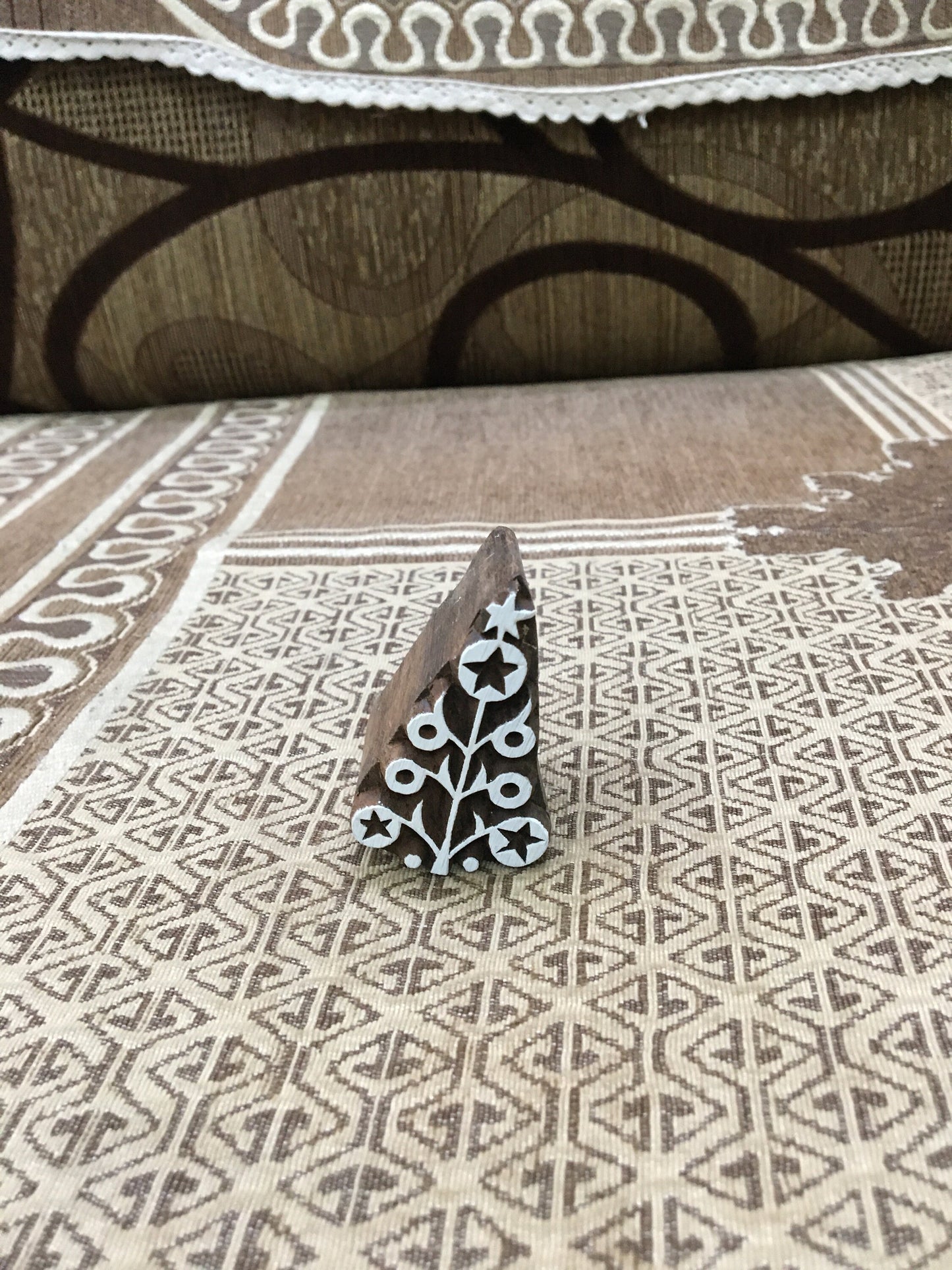 Christmas Tree, pottery stamp ceramic mould scrapbooking tjap batik printing floral carved stamps.