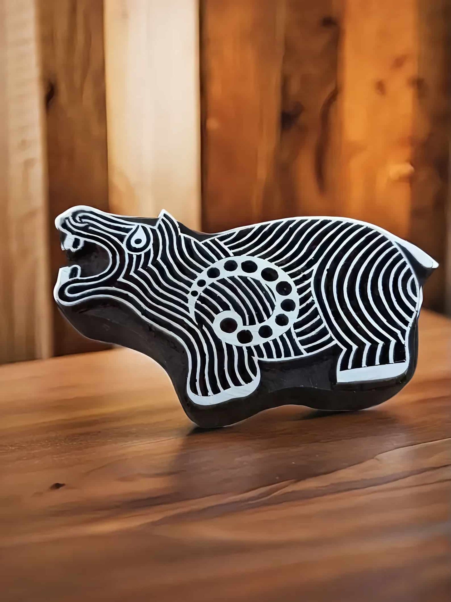 Angry Rhino ,pottery stamp ceramic mould scrapbooking tjap batik printing floral carved stamps. image 1