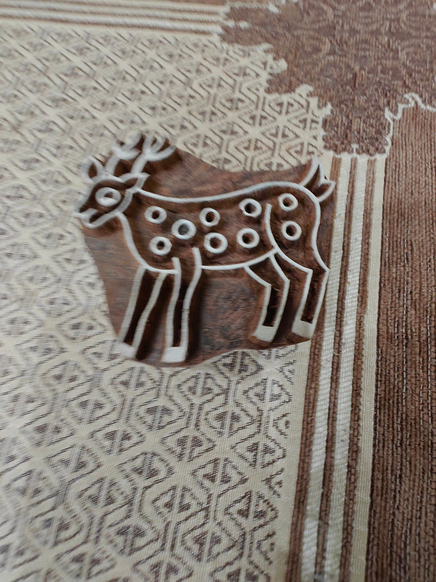 Baby Deer pottery stamp ceramic mold scrapbooking tjap batik printing floral carved stamps.