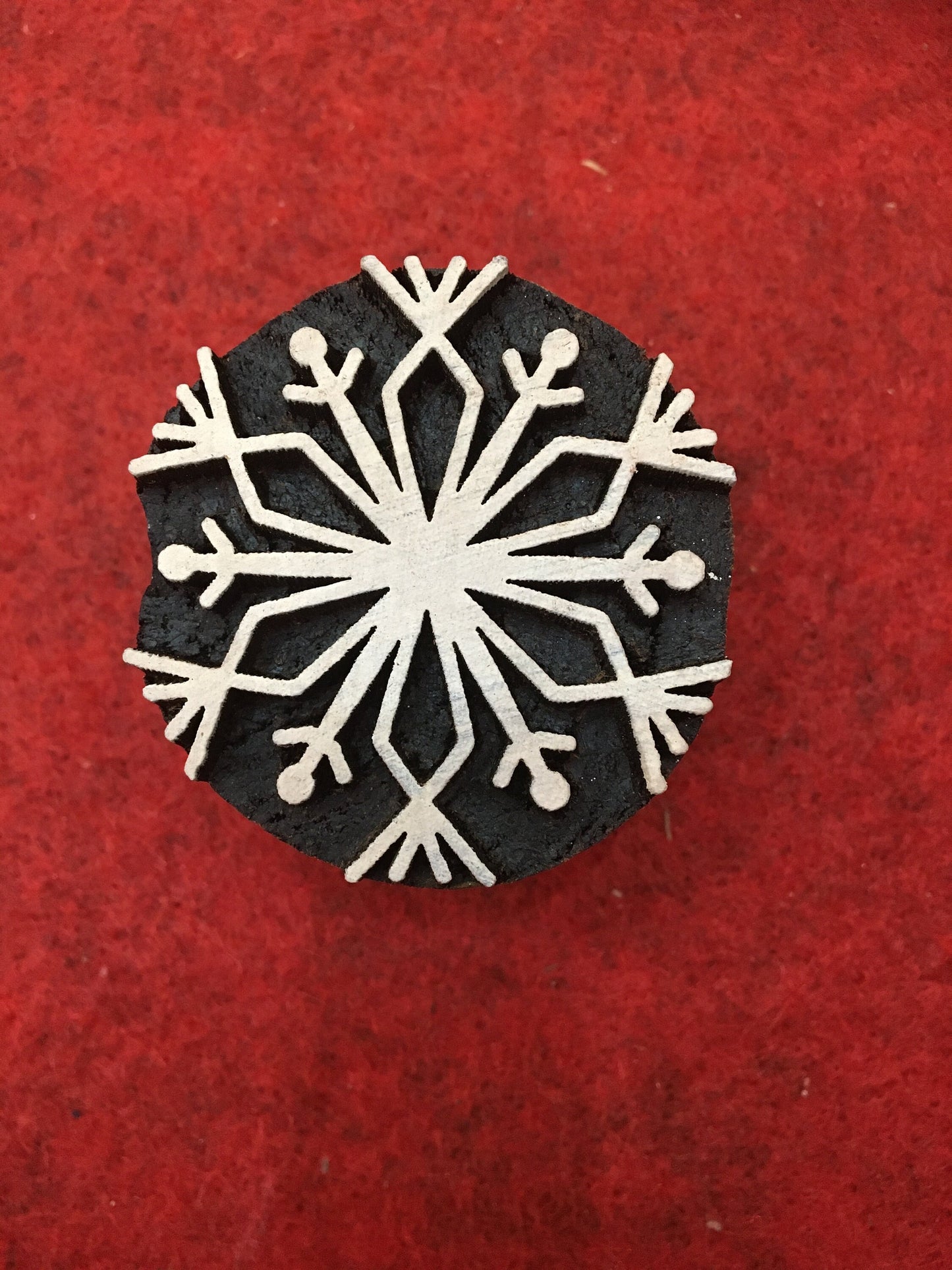 3rd set 10 piece different Designs SET Snowflake Motif Wooden Textile Block Christmas Wood Block Stamp Hand Carved Stamp For Printing,