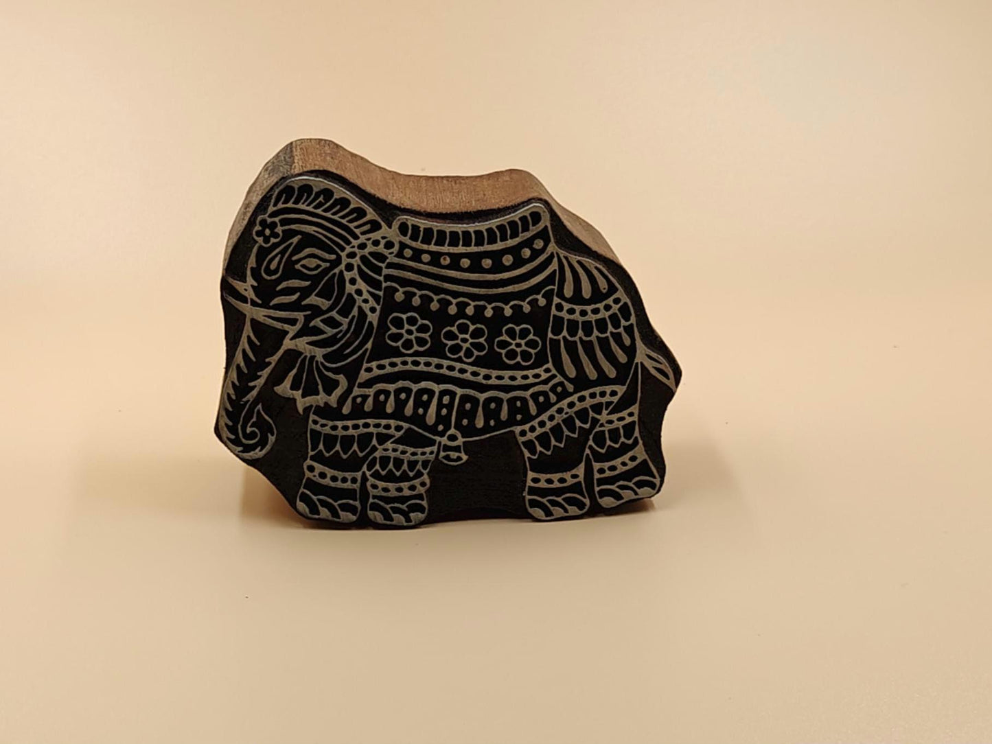 Detailed Elephant pottery stamp ceramic mold scrapbooking tjap batik printing floral carved stamps.