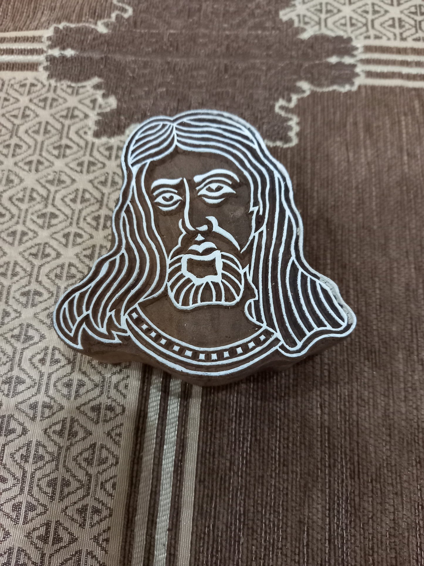 A Jesus Face Stamp ,pottery stamp ceramic mould scrapbooking tjap batik printing floral carved stamps.