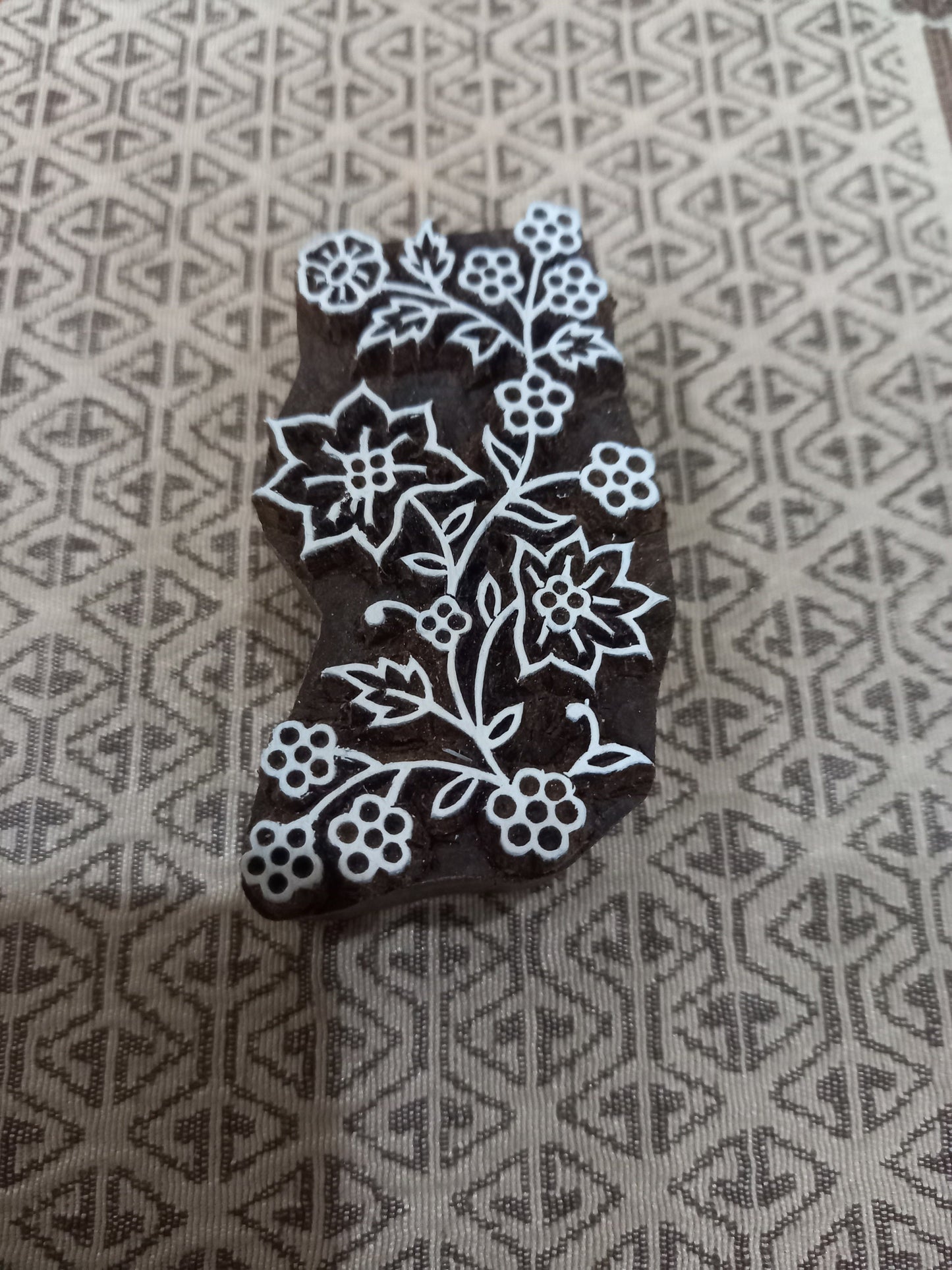 A Floral Bunch ,pottery stamp ceramic mould scrapbooking tjap batik printing floral carved stamps.