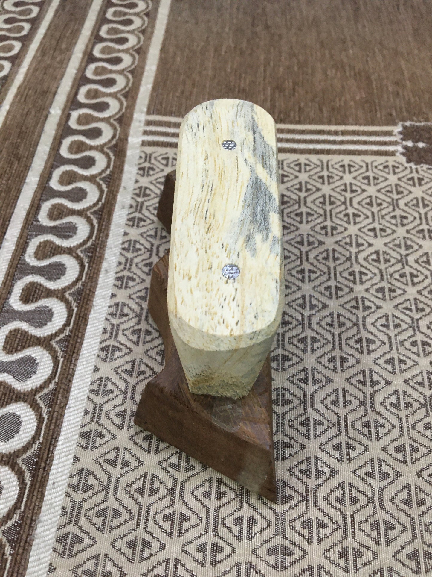 Artistic Symmetry: Triple Triangle Border - Indian Wooden Printing Block With Handle, pottery stamps, textile print stamp, wood block