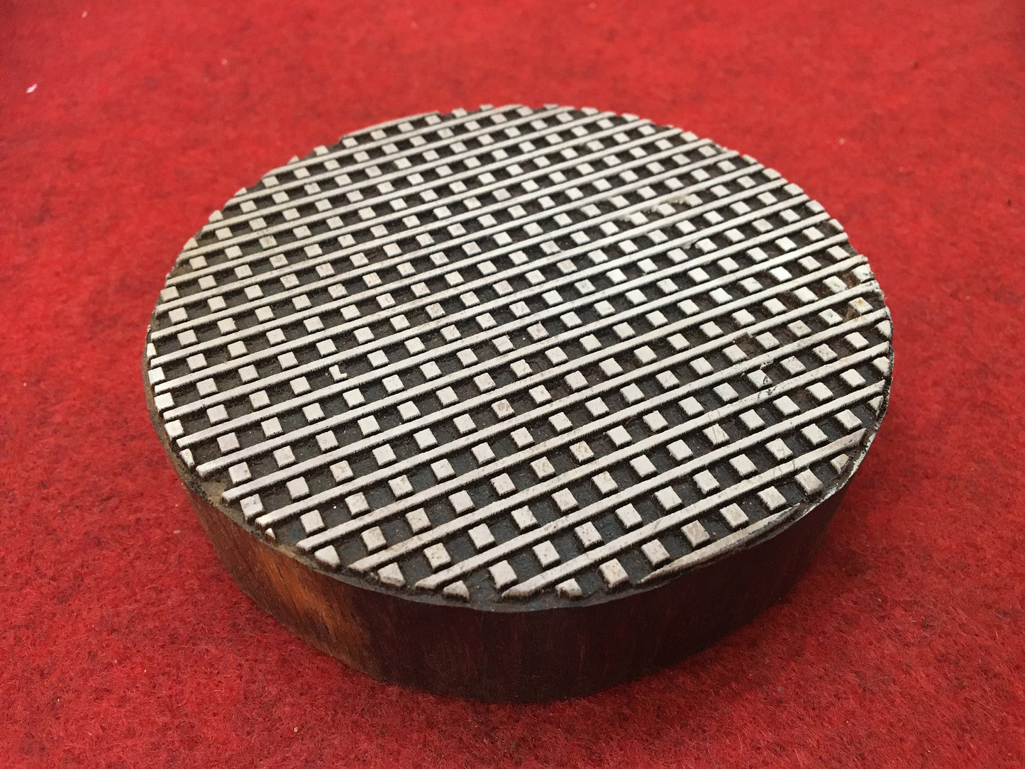 Stripes & Square Dots Mandala Wood Stamp; Pottery Stamp; Wood Printing Block; Indian Stamp; Soap Stamp; Textile Print Block..