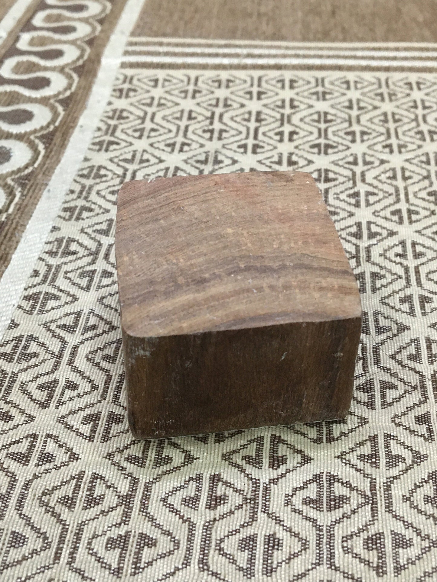 Repeat Pattern Square, hand carved Indian wood printing block; textile stamp; pottery stamp,