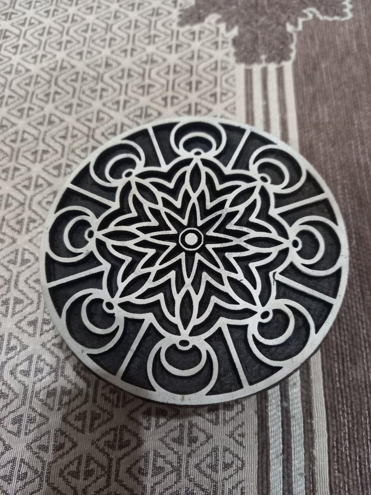 A Mandala design 05 Block ,pottery stamp ceramic mold scrapbooking tjap batik printing floral carved stamps.