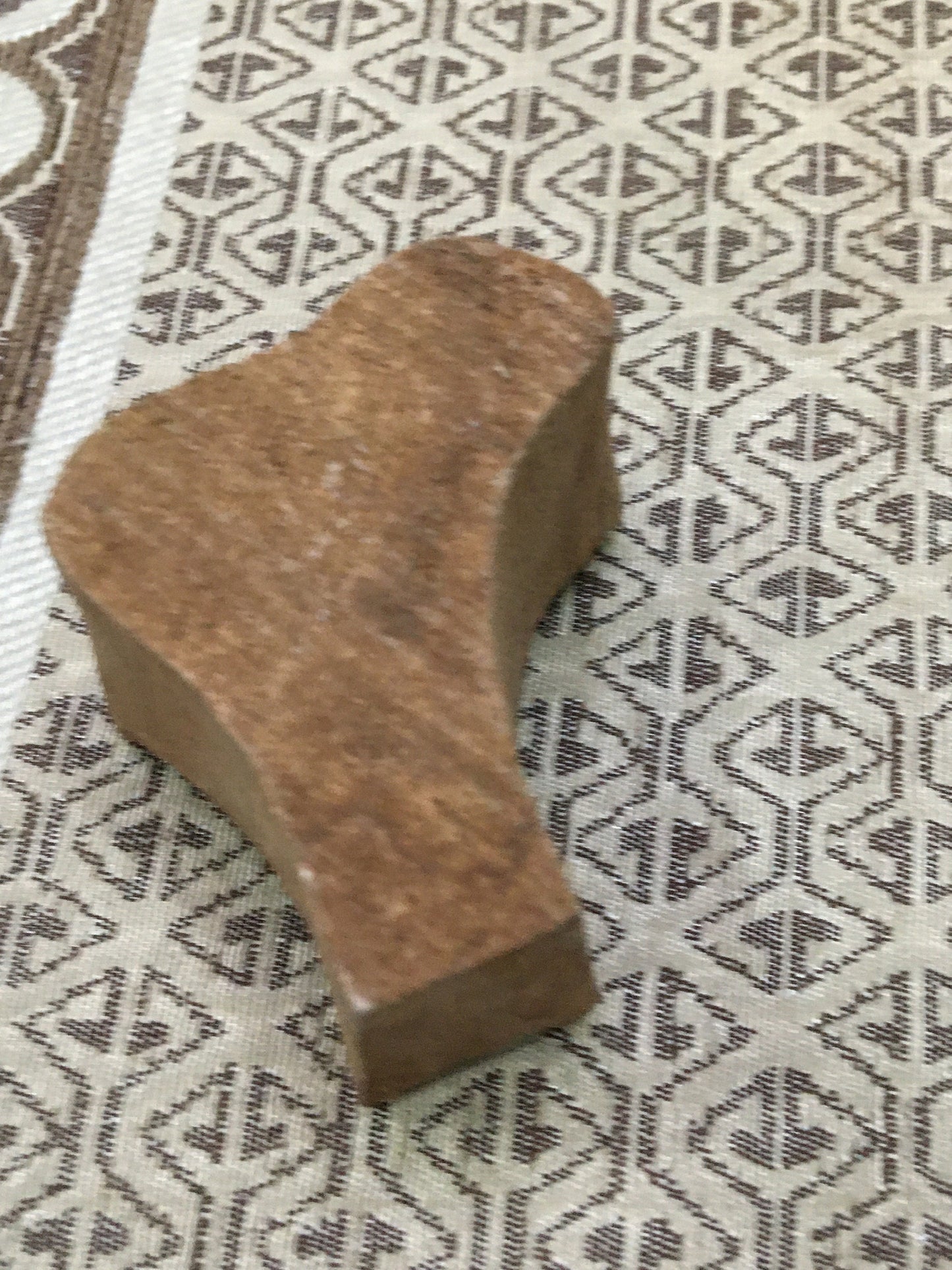 Crossing Allium Seedhead, hand carved Indian wood printing block; textile stamp; pottery stamp,
