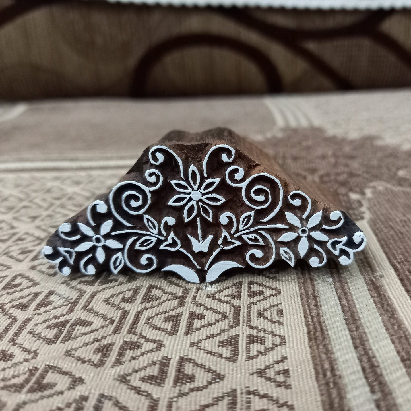 A Oriental Stamp,pottery stamp ceramic mould scrapbooking tjap batik printing floral carved stamps.