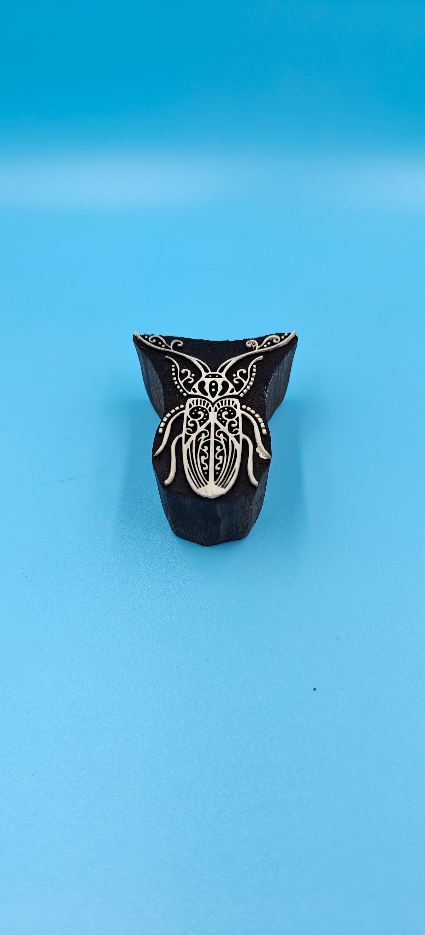 Ethereal Wings: Indian Wooden Printing Block - Detailed Dragonfly, hand carved Indian wood printing block; textile stamp; pottery stamp,