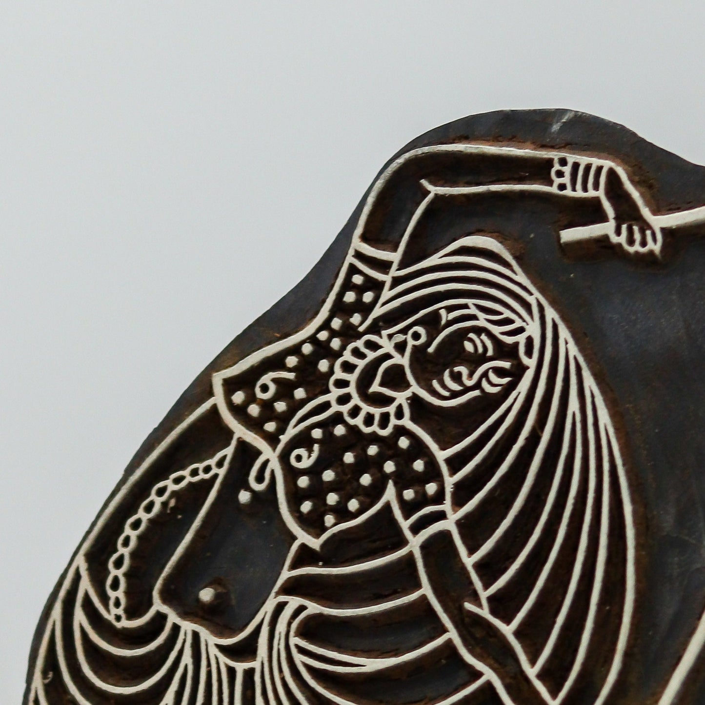 Dancing Lady Wooden Stamp: textile print stamp, wooden print block, tjaps, wood block stamp, pottery stamps