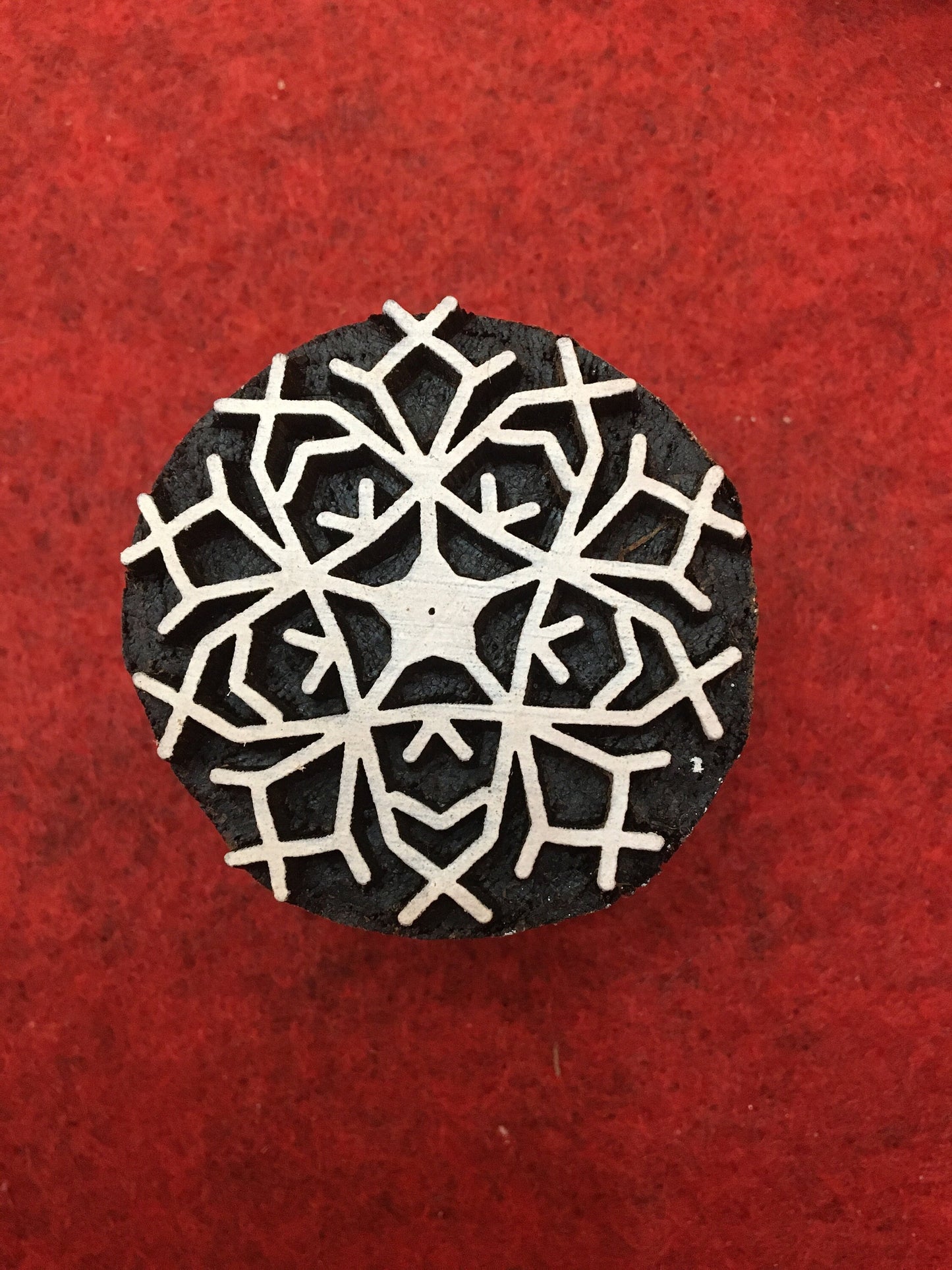 2nd set 10 piece different Designs SET Snowflake Motif Wooden Textile Block Christmas Wood Block Stamp Hand Carved Stamp For Printing.