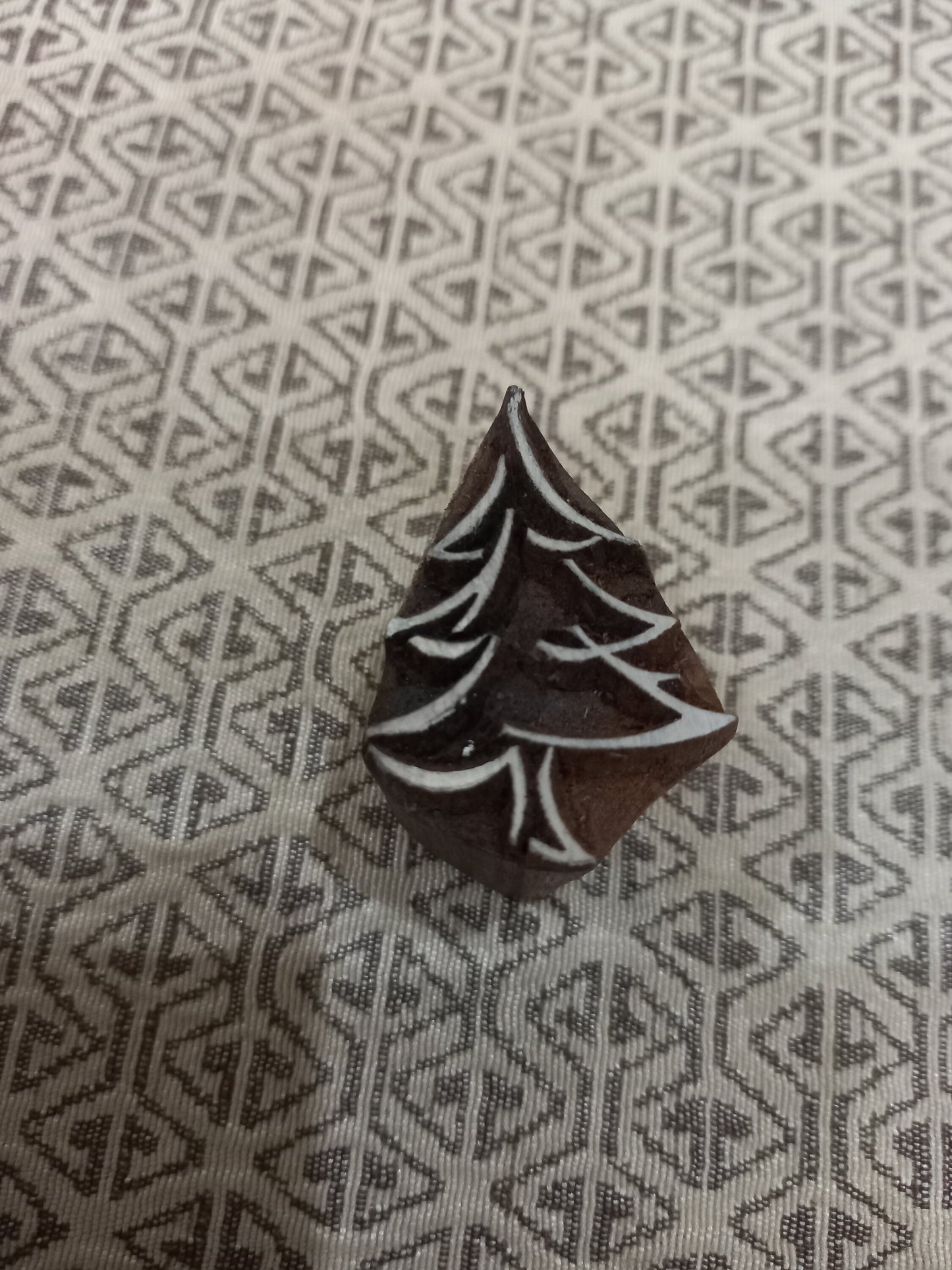 Abstract Christmas Tree ,pottery stamp ceramic mold scrapbooking tjap batik printing floral carved stamps.