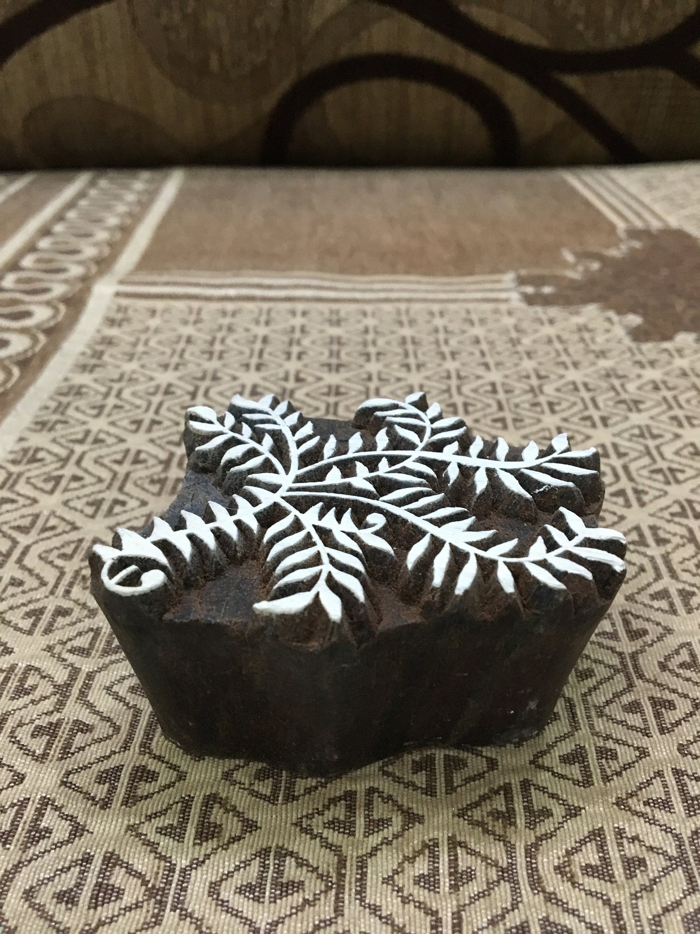 Bunch Of Leaf, hand carved Indian wood printing block; textile stamp; pottery stamp,