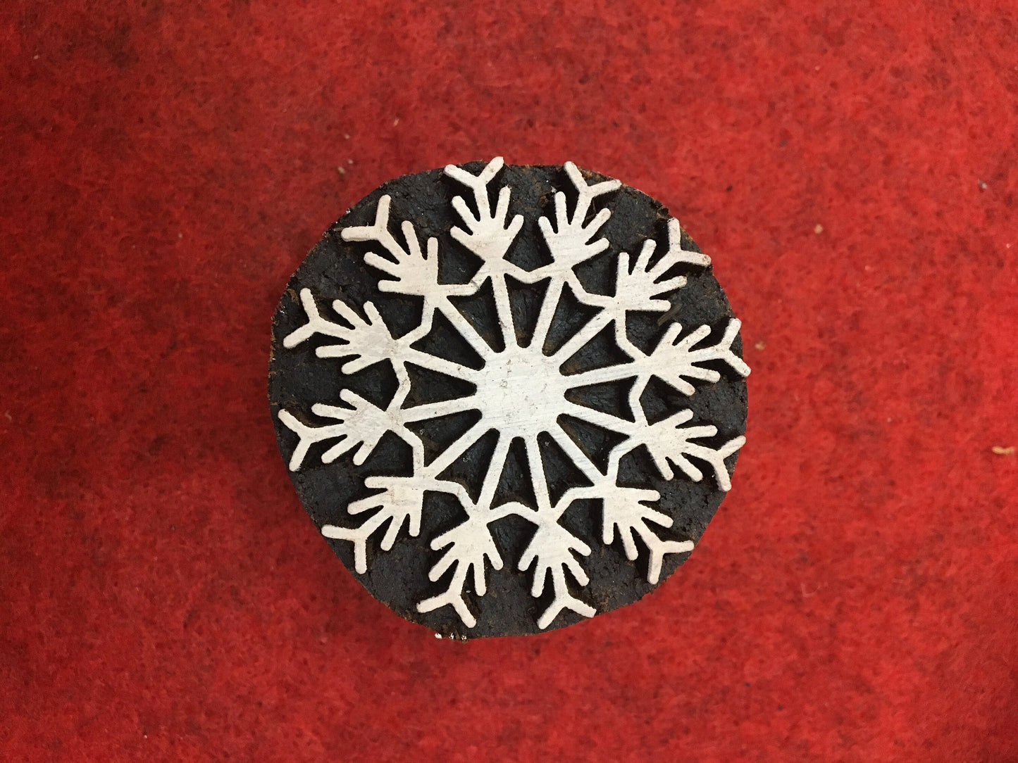 2nd set 10 piece different Designs SET Snowflake Motif Wooden Textile Block Christmas Wood Block Stamp Hand Carved Stamp For Printing.