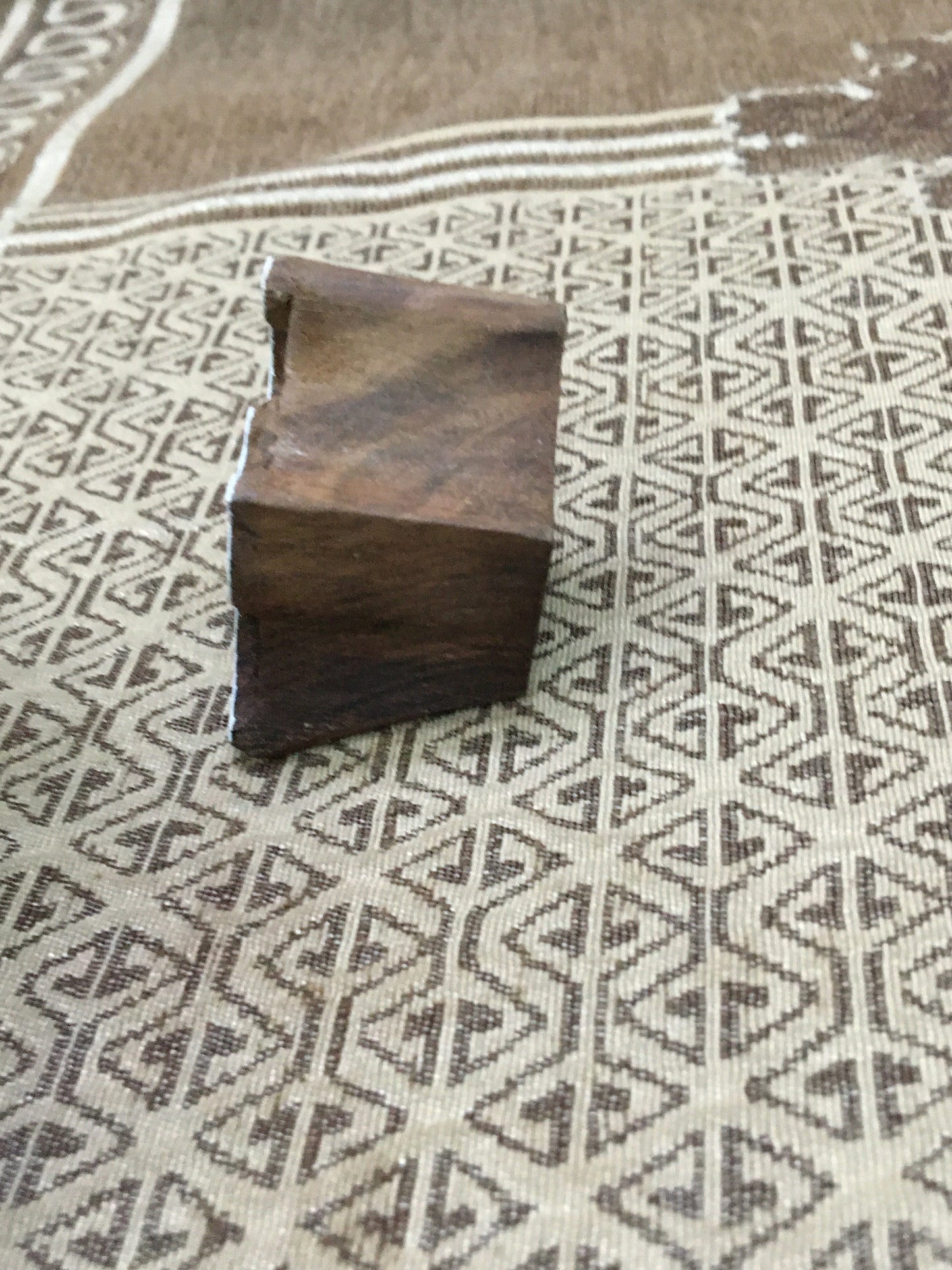 Small Cat, hand carved Indian wood printing block; textile stamp; pottery stamp,