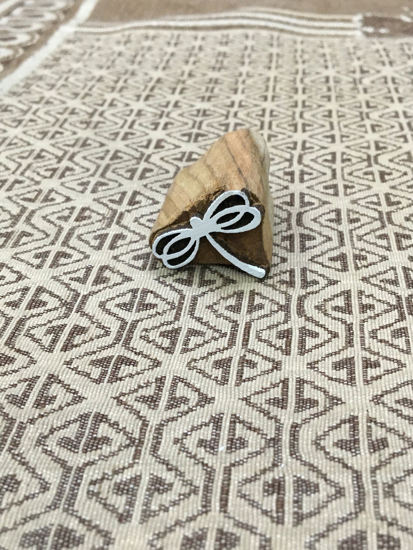 Whimsical Delight: Meadow Dragonfly Indian Wooden Printing Block - hand carved Indian wood printing block; textile stamp; pottery stamp,