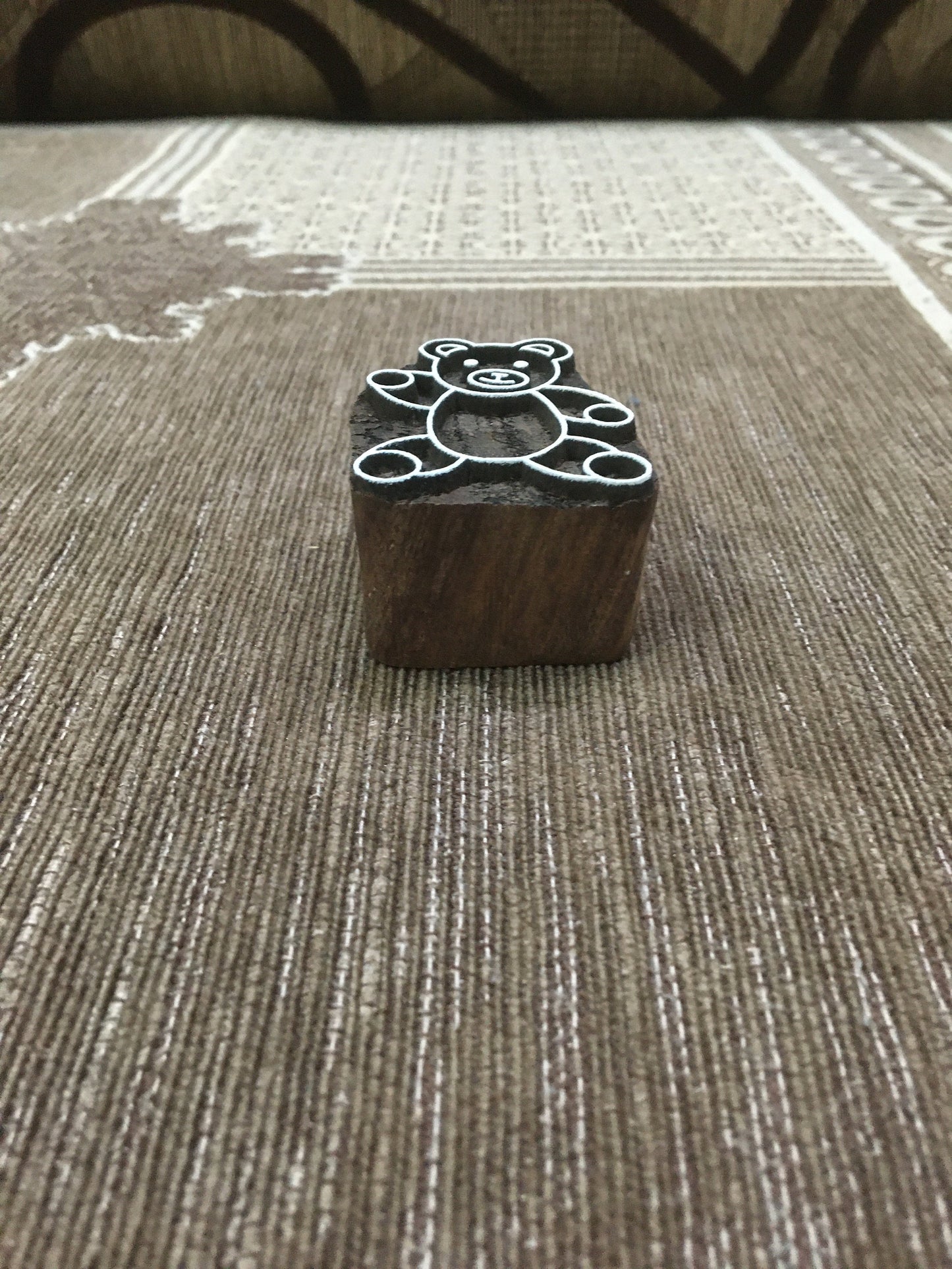 Sitting Teddy Bear Indian Textile Block Printing, Card Paper Making, Clay & Pottery Stamps, Animal Lovers Gift