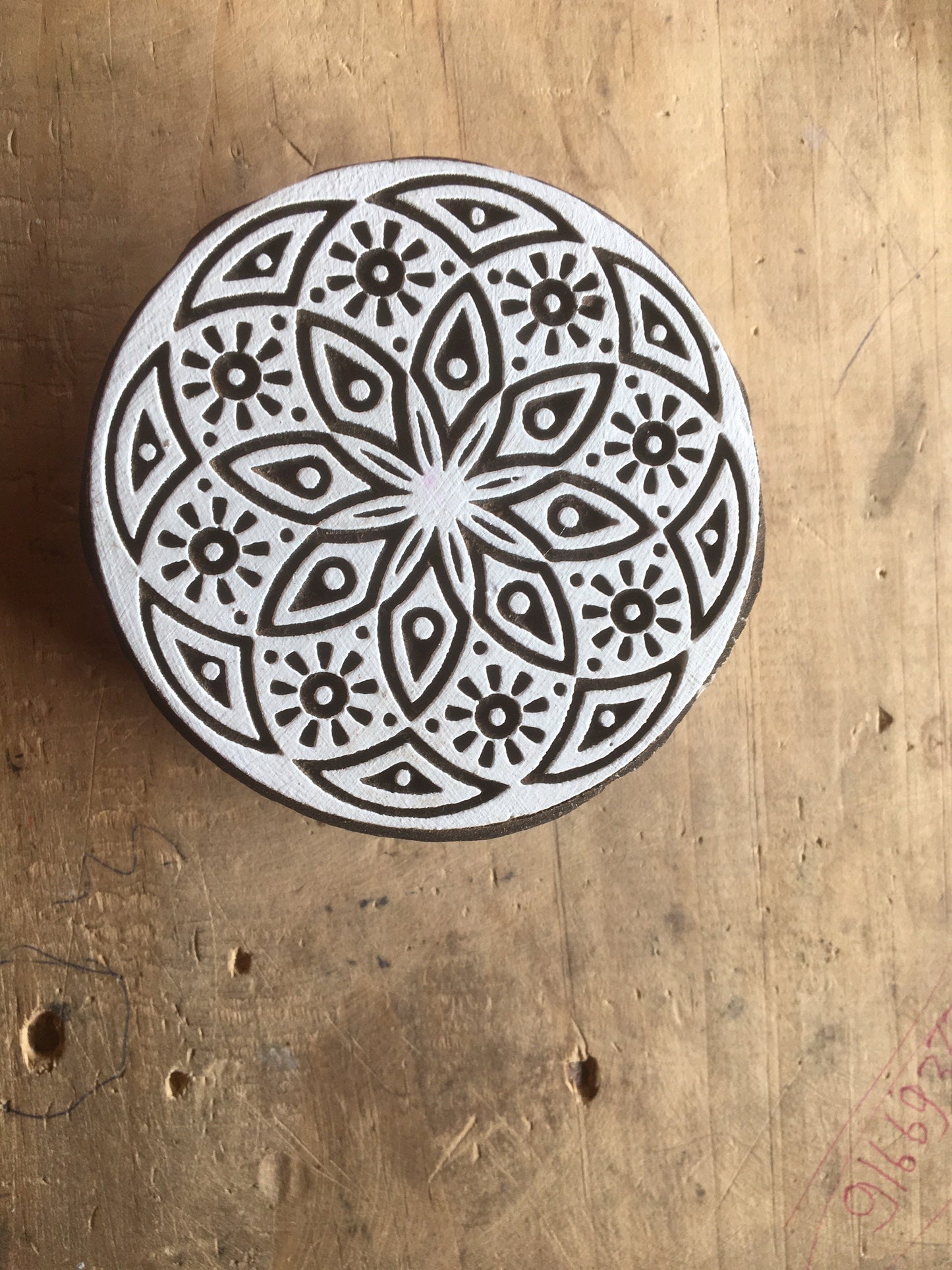 Floral Mandala Wood Stamp; Pottery Stamp; Wood Printing Block; Indian Stamp; Soap Stamp; Textile Print Block