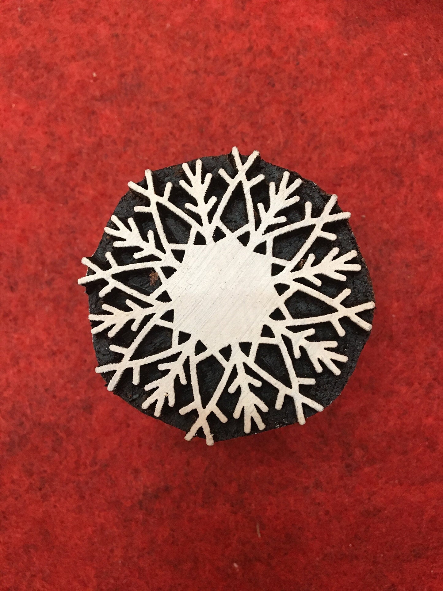 2nd set 10 piece different Designs SET Snowflake Motif Wooden Textile Block Christmas Wood Block Stamp Hand Carved Stamp For Printing.