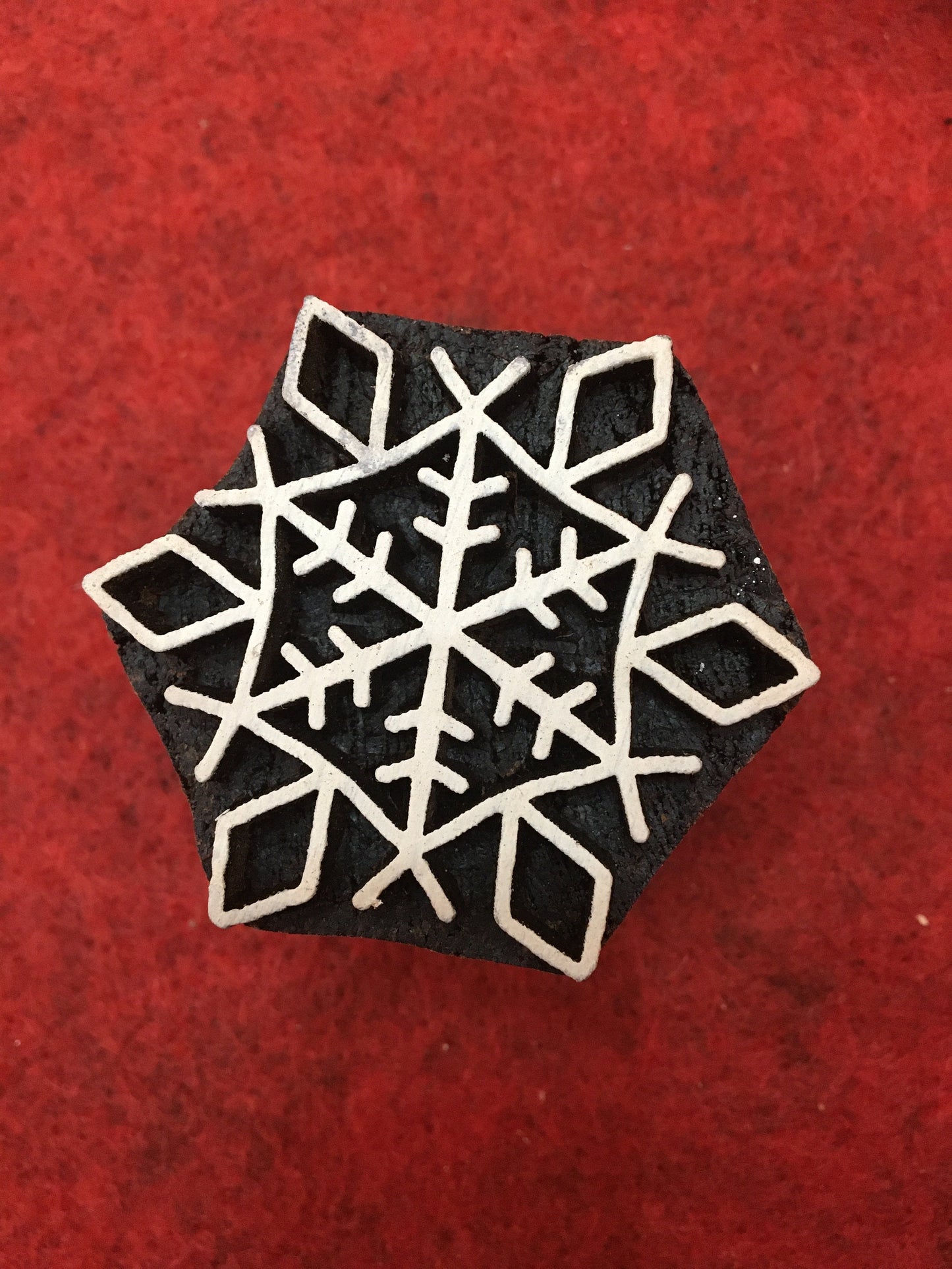 3rd set 10 piece different Designs SET Snowflake Motif Wooden Textile Block Christmas Wood Block Stamp Hand Carved Stamp For Printing,