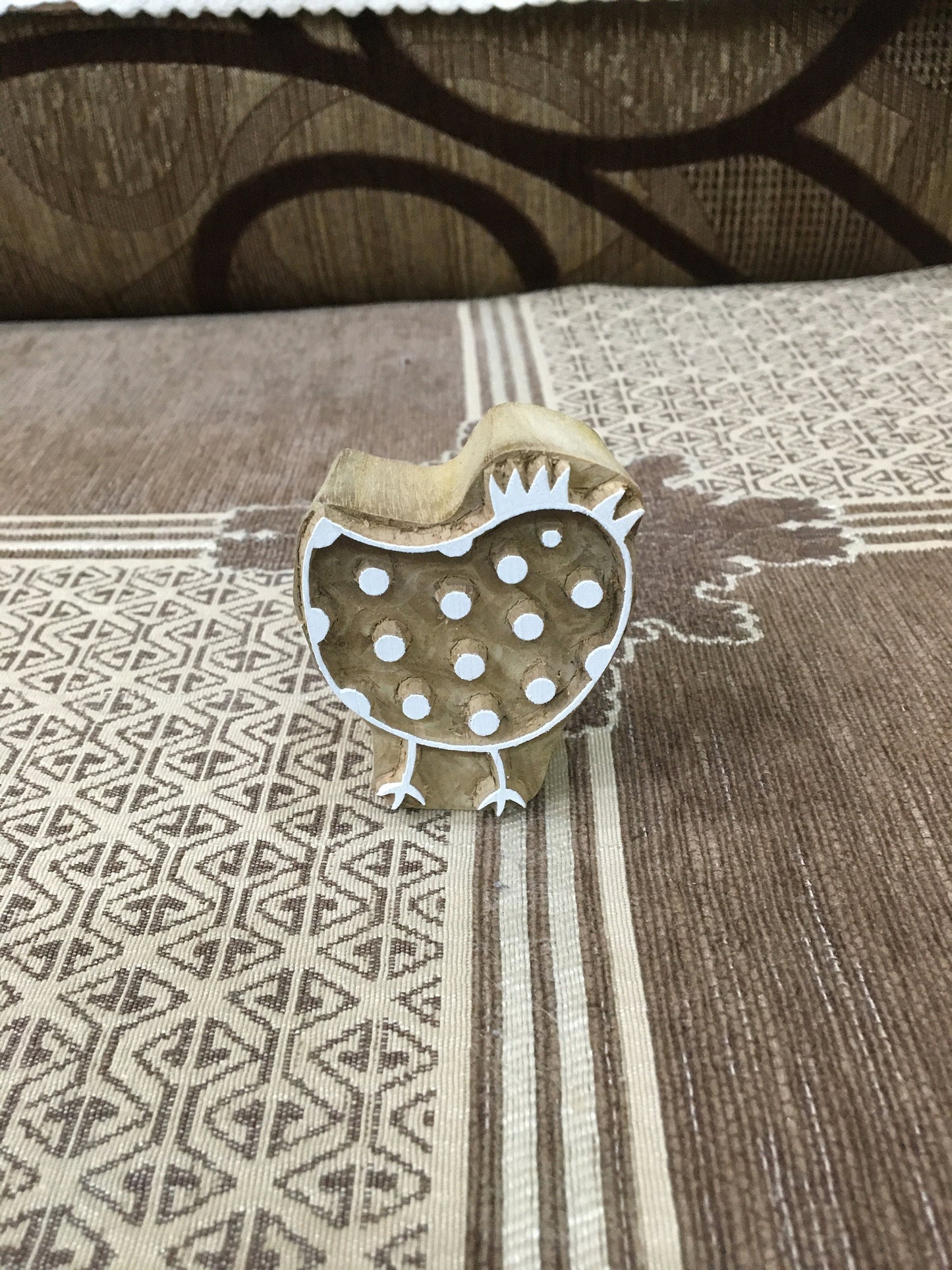 Double Delight: A Pair of Hen Wooden Printing Blocks Stamps, hand carved Indian wood printing block; textile stamp; pottery stamp,