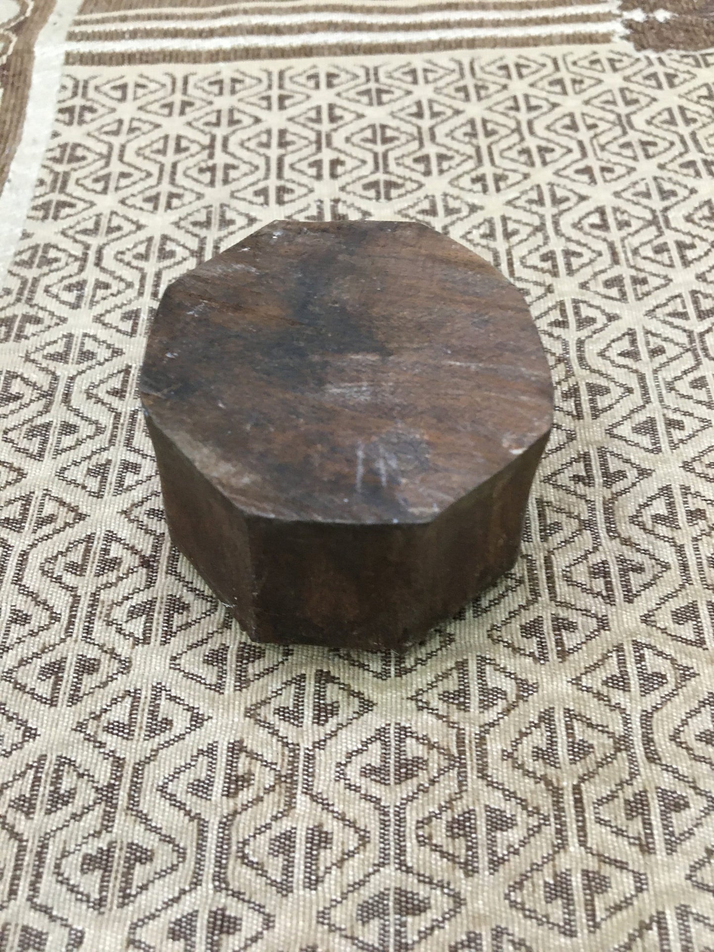 Snowflake, hand carved Indian wood printing block; textile stamp; pottery stamp,