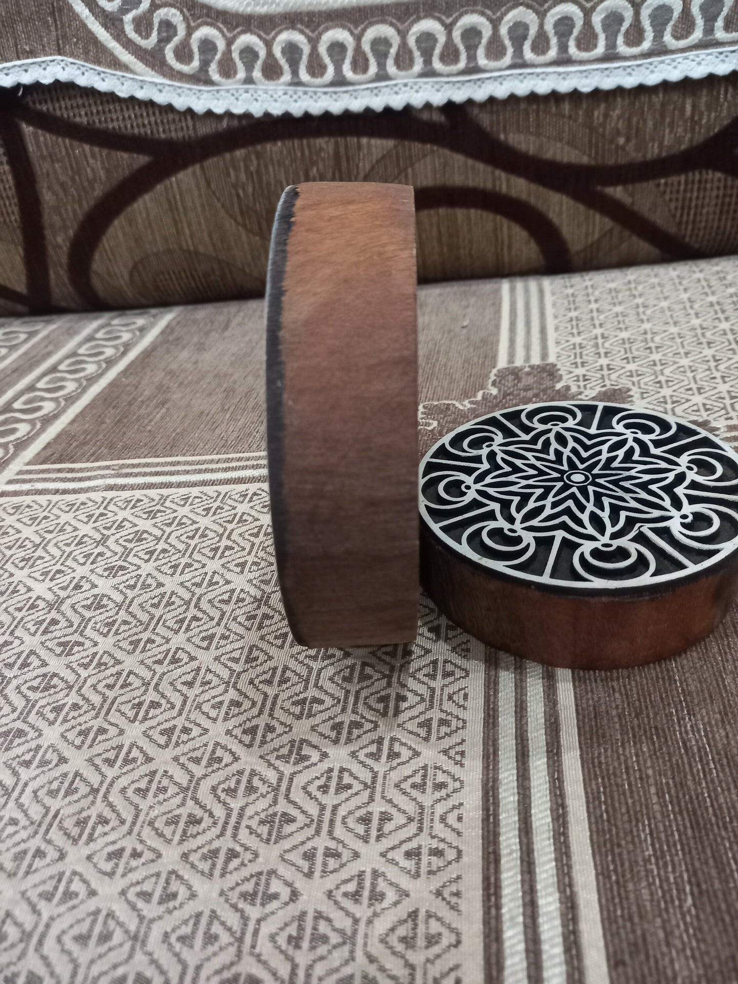 A Mandala design 05 Block ,pottery stamp ceramic mold scrapbooking tjap batik printing floral carved stamps.
