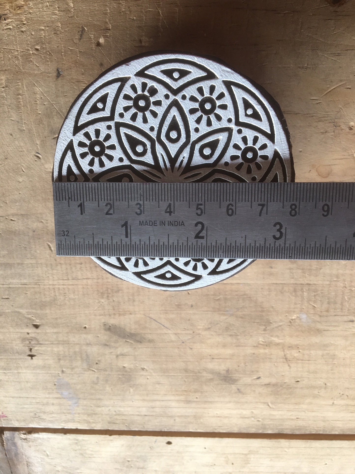 Floral Mandala Wood Stamp; Pottery Stamp; Wood Printing Block; Indian Stamp; Soap Stamp; Textile Print Block