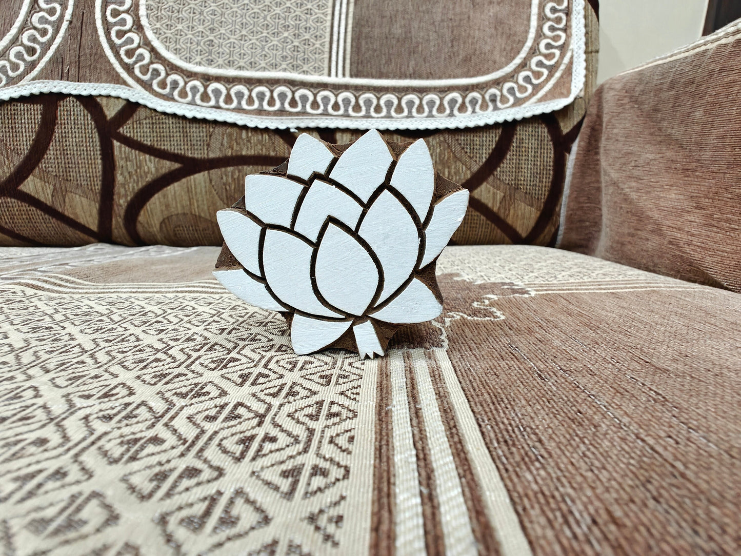 Solid Lotus pottery stamp ceramic mold scrapbooking tjap batik printing floral carved stamps.