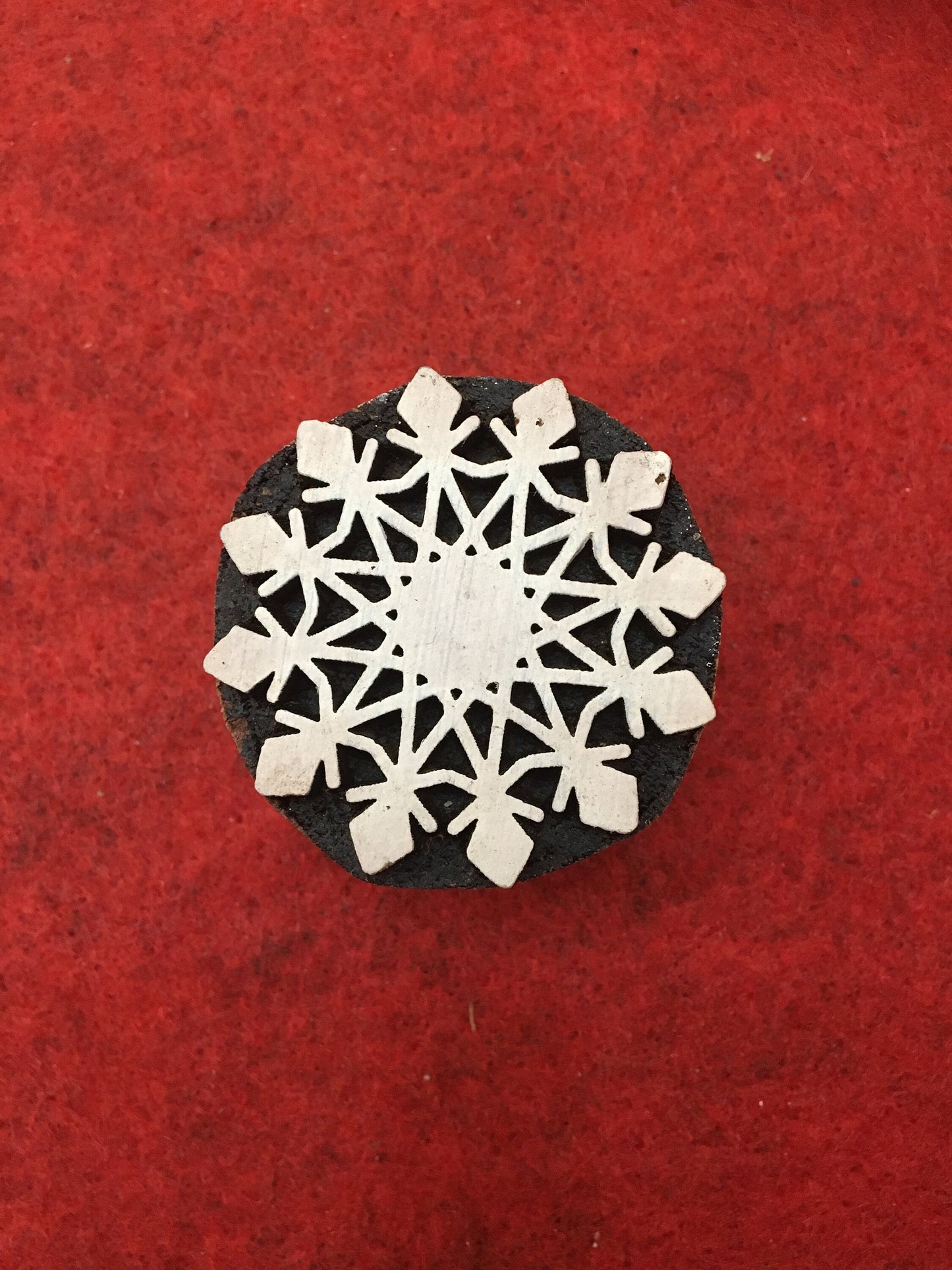 3rd set 10 piece different Designs SET Snowflake Motif Wooden Textile Block Christmas Wood Block Stamp Hand Carved Stamp For Printing,