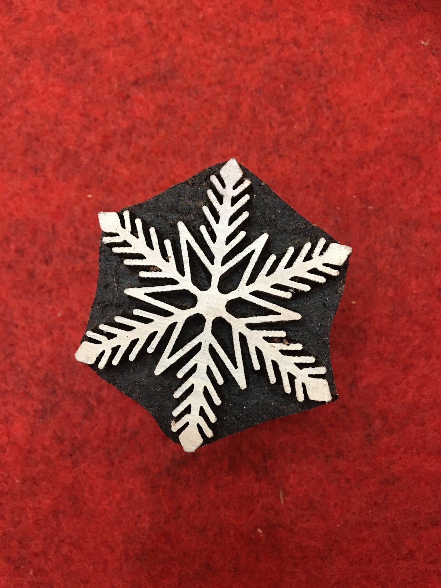3rd set 10 piece different Designs SET Snowflake Motif Wooden Textile Block Christmas Wood Block Stamp Hand Carved Stamp For Printing,
