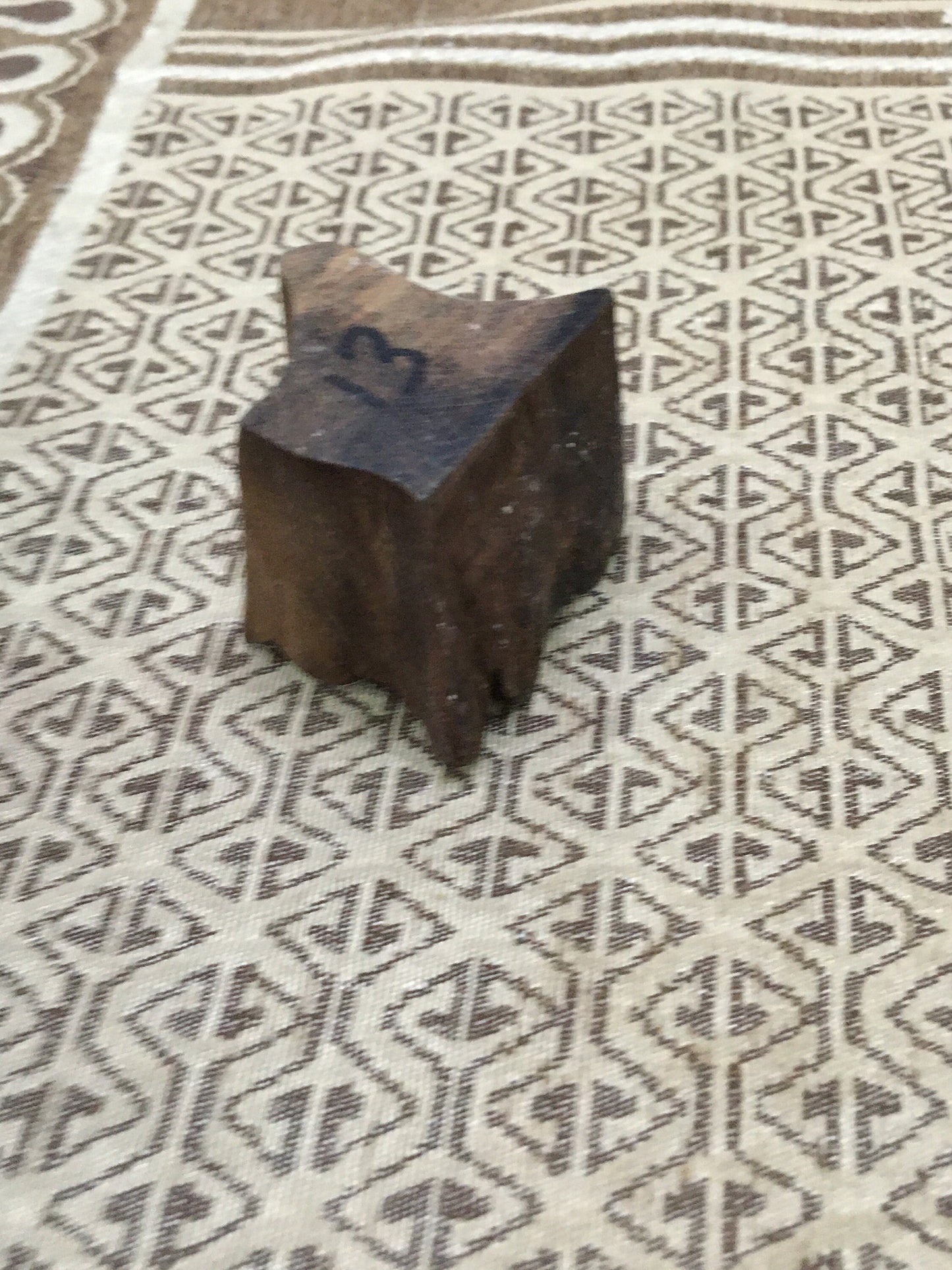 Small Cat, hand carved Indian wood printing block; textile stamp; pottery stamp,