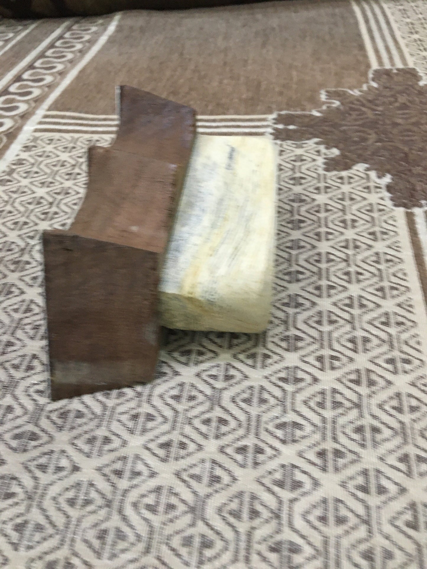 Artistic Symmetry: Triple Triangle Border - Indian Wooden Printing Block With Handle, pottery stamps, textile print stamp, wood block