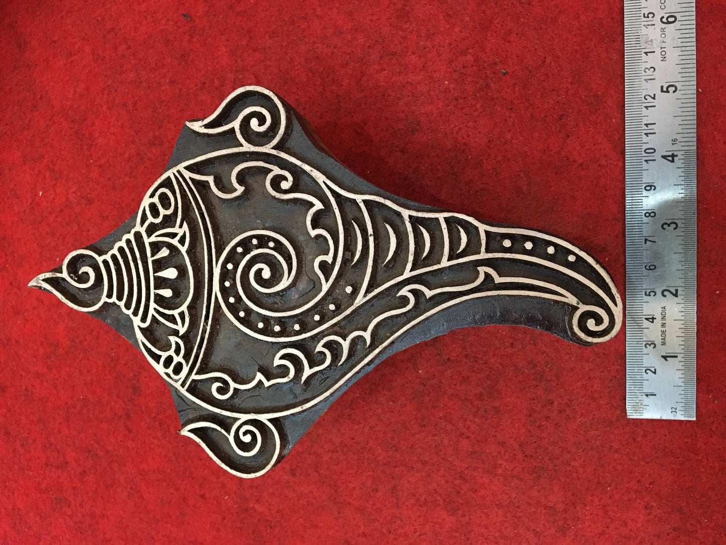Traditional Conch Wood Stamp; Pottery Stamp; Wood Printing Block; Indian Stamp; Soap Stamp; Textile Print Block