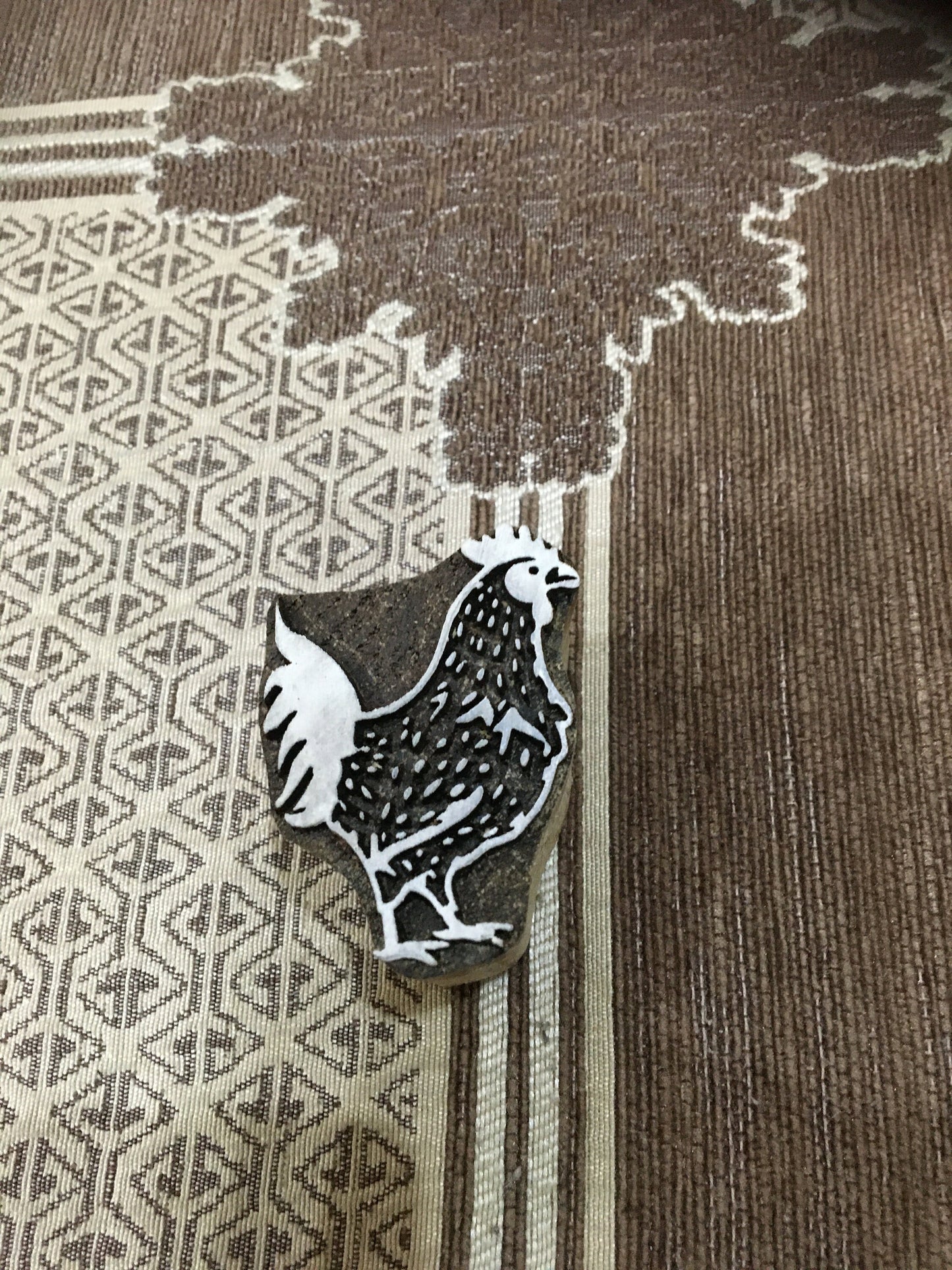 A rooster ,pottery stamp ceramic mould scrapbooking tjap batik printing floral carved stamps.