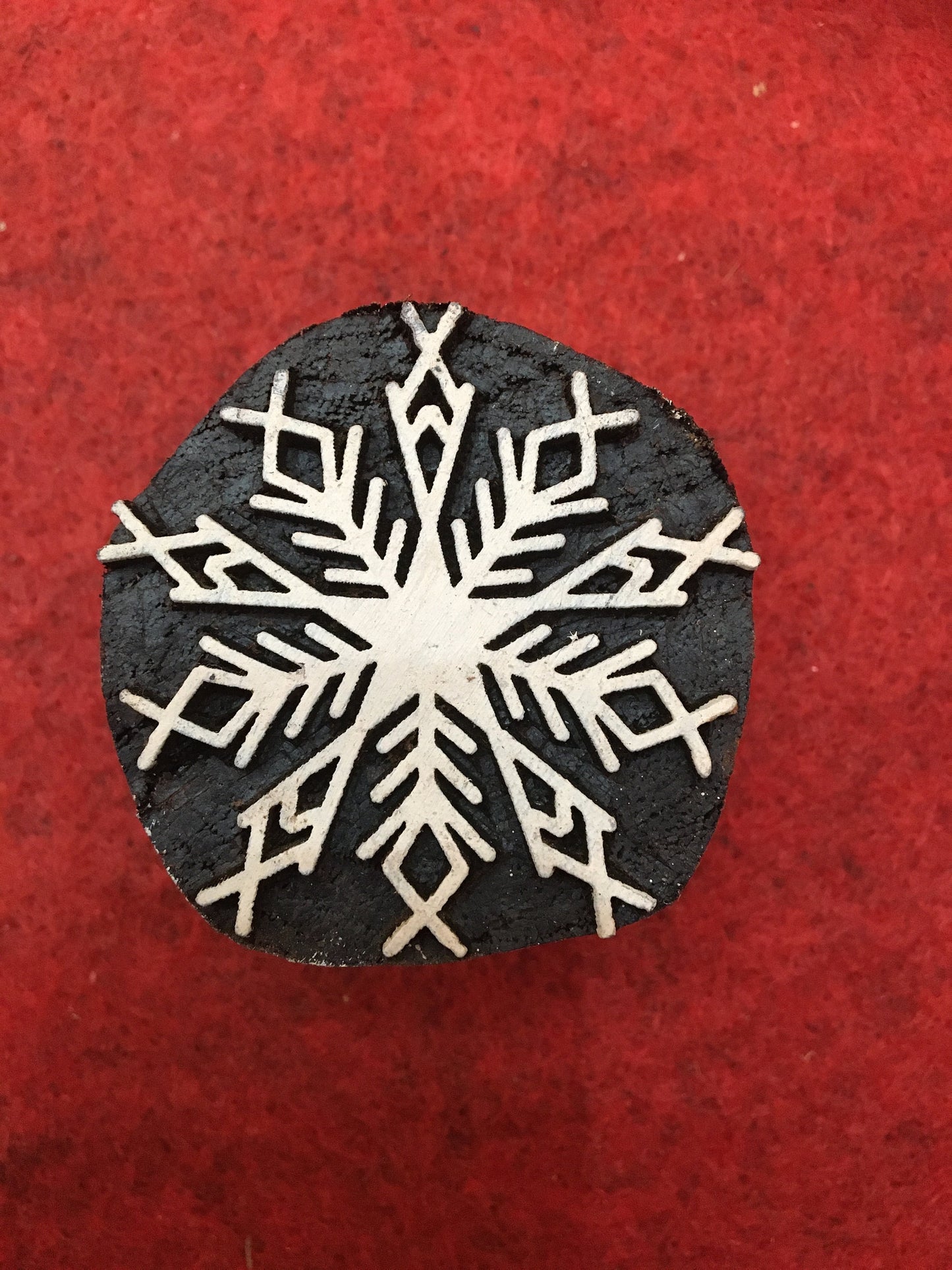 2nd set 10 piece different Designs SET Snowflake Motif Wooden Textile Block Christmas Wood Block Stamp Hand Carved Stamp For Printing.