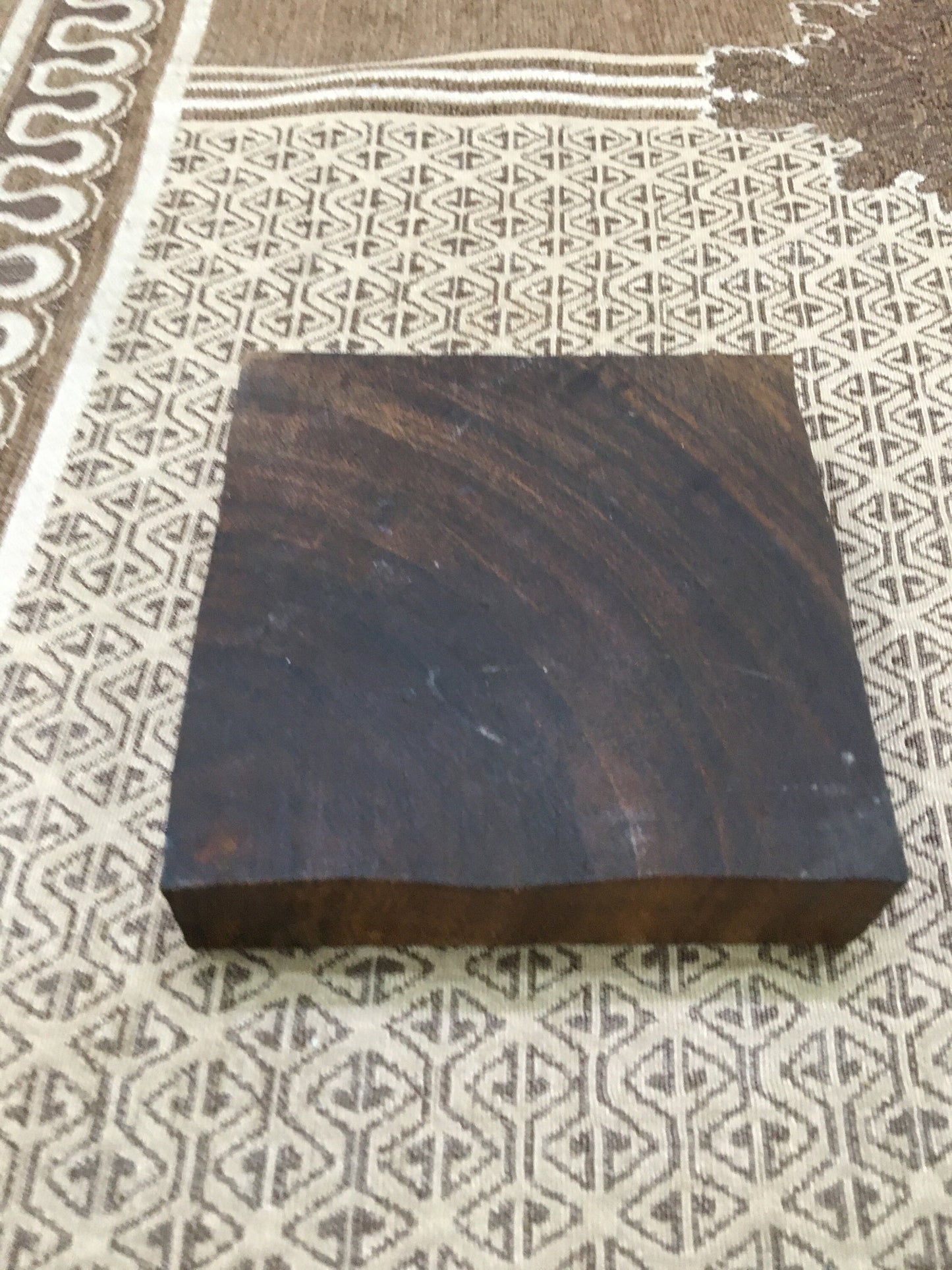 Square of squares Repeat Pattern, hand carved Indian wood printing block; textile stamp; pottery stamp,