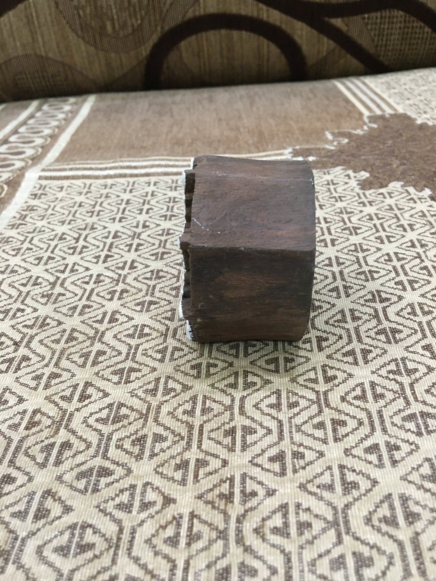 Snowflake, hand carved Indian wood printing block; textile stamp; pottery stamp,