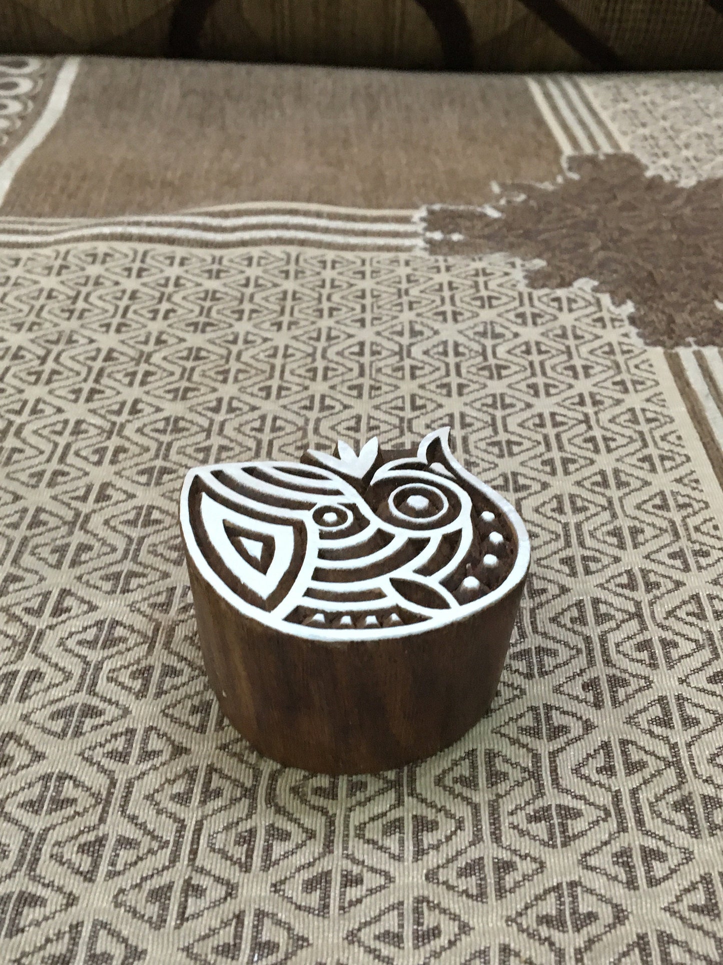 Stylish Whale, hand carved Indian wood printing block; textile stamp; pottery stamp,