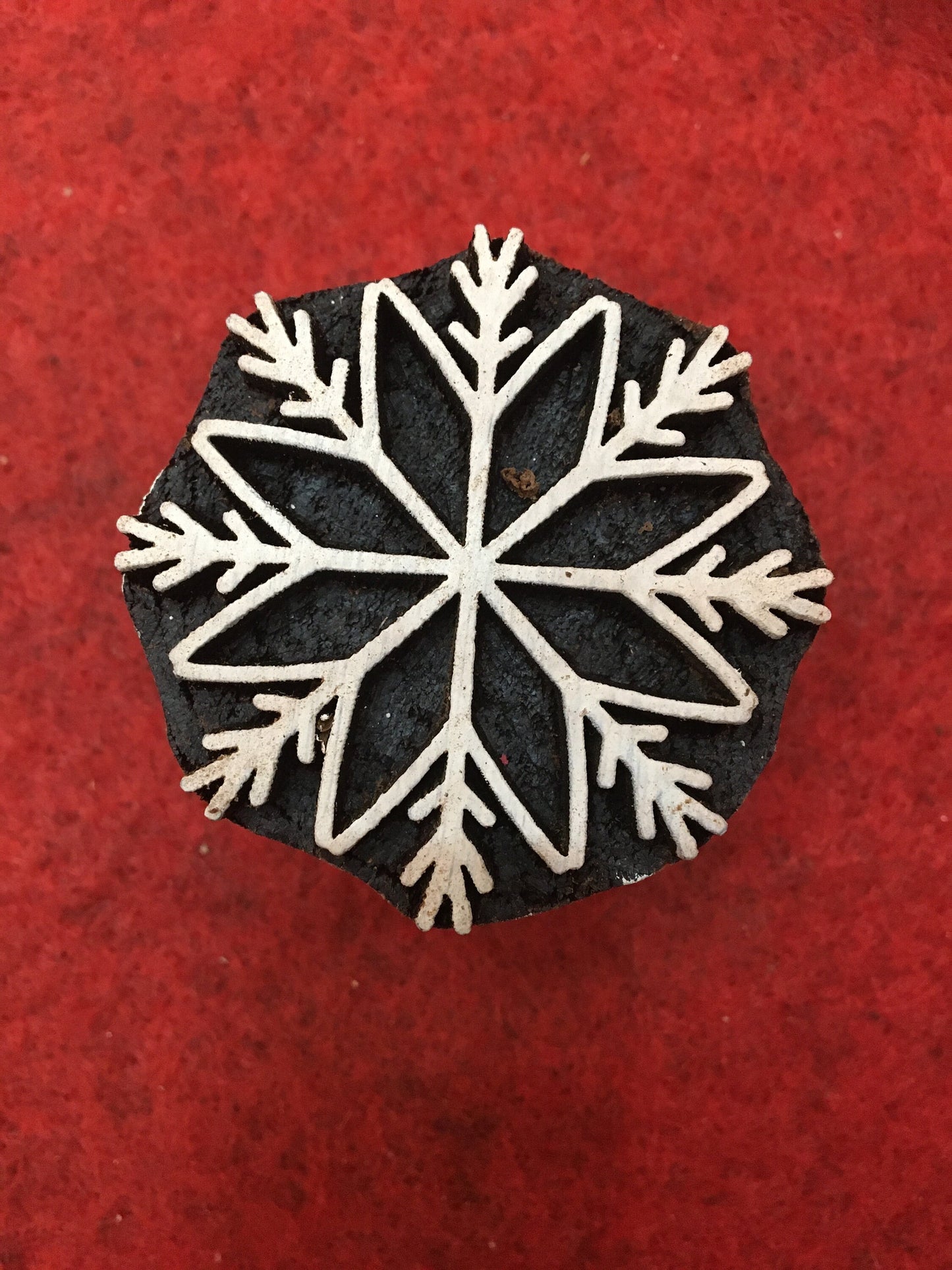 3rd set 10 piece different Designs SET Snowflake Motif Wooden Textile Block Christmas Wood Block Stamp Hand Carved Stamp For Printing,