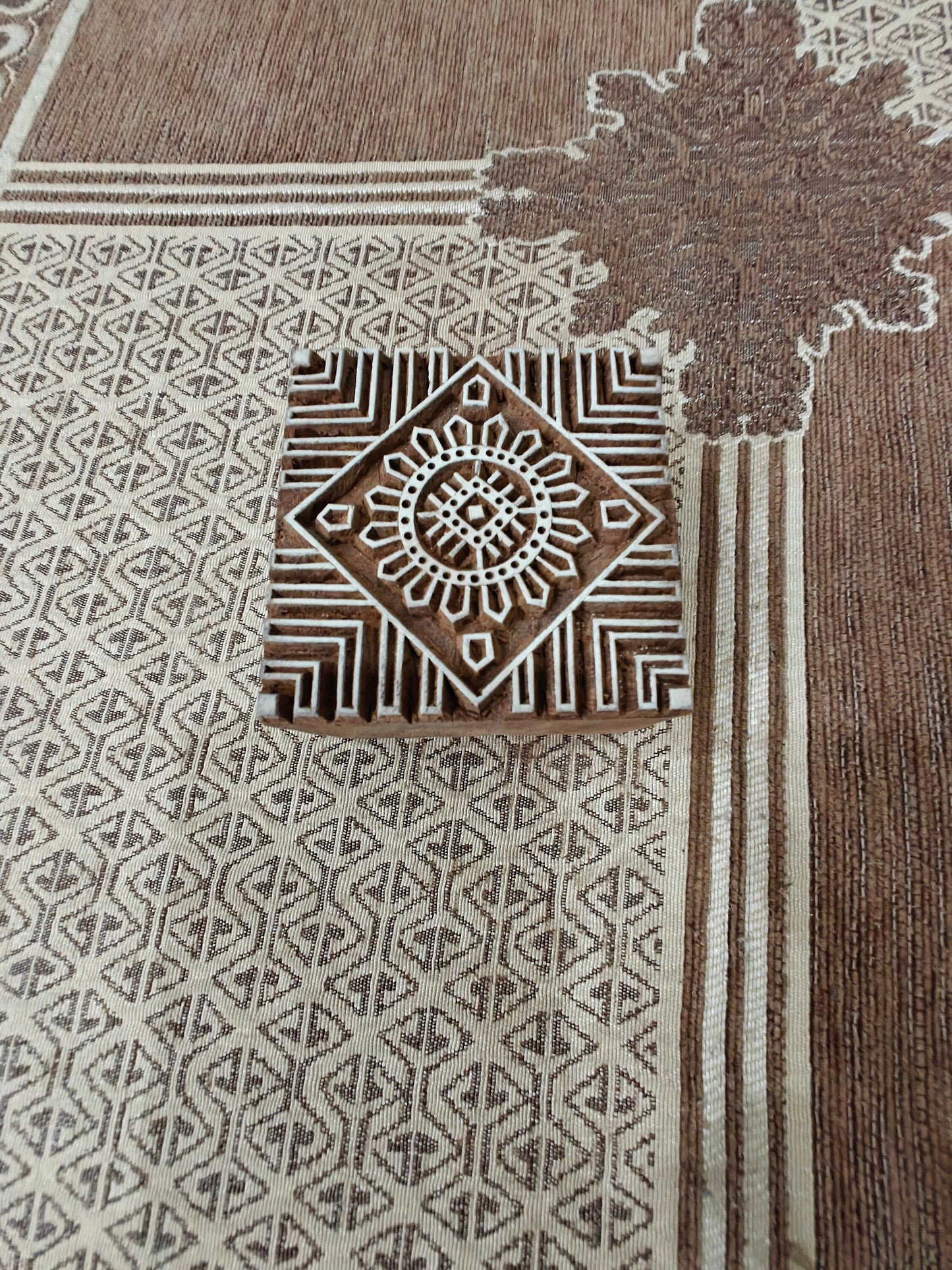 Mandala Square pottery stamp ceramic mold scrap booking tjap batik printing floral carved stamps.