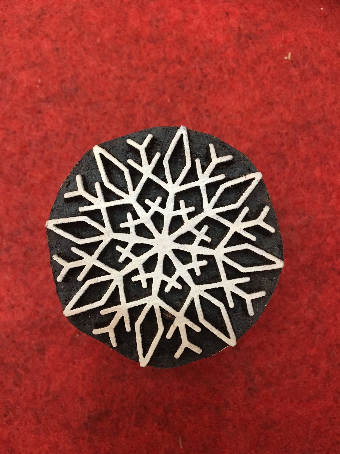 3rd set 10 piece different Designs SET Snowflake Motif Wooden Textile Block Christmas Wood Block Stamp Hand Carved Stamp For Printing,