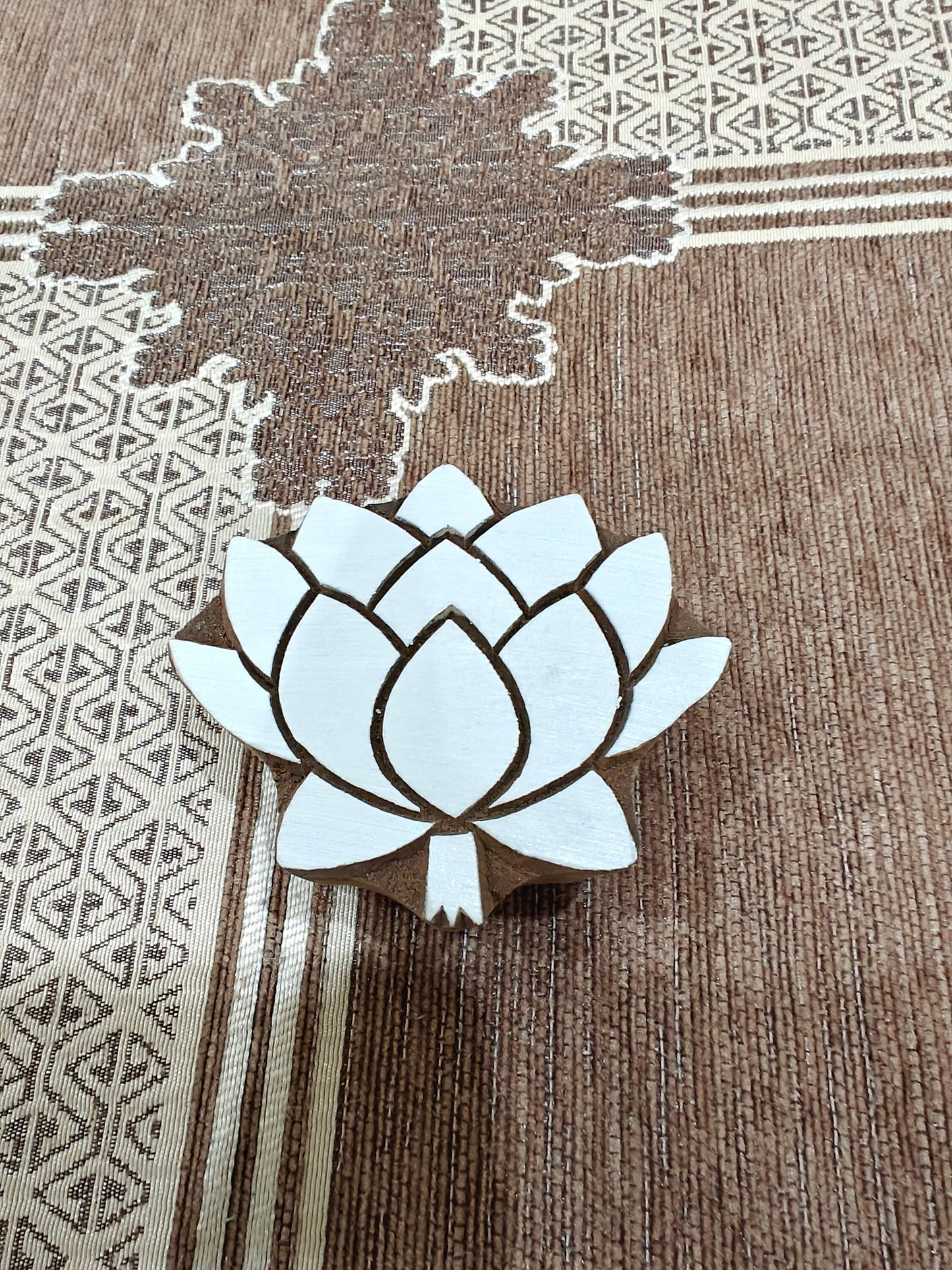 Solid Lotus pottery stamp ceramic mold scrapbooking tjap batik printing floral carved stamps.